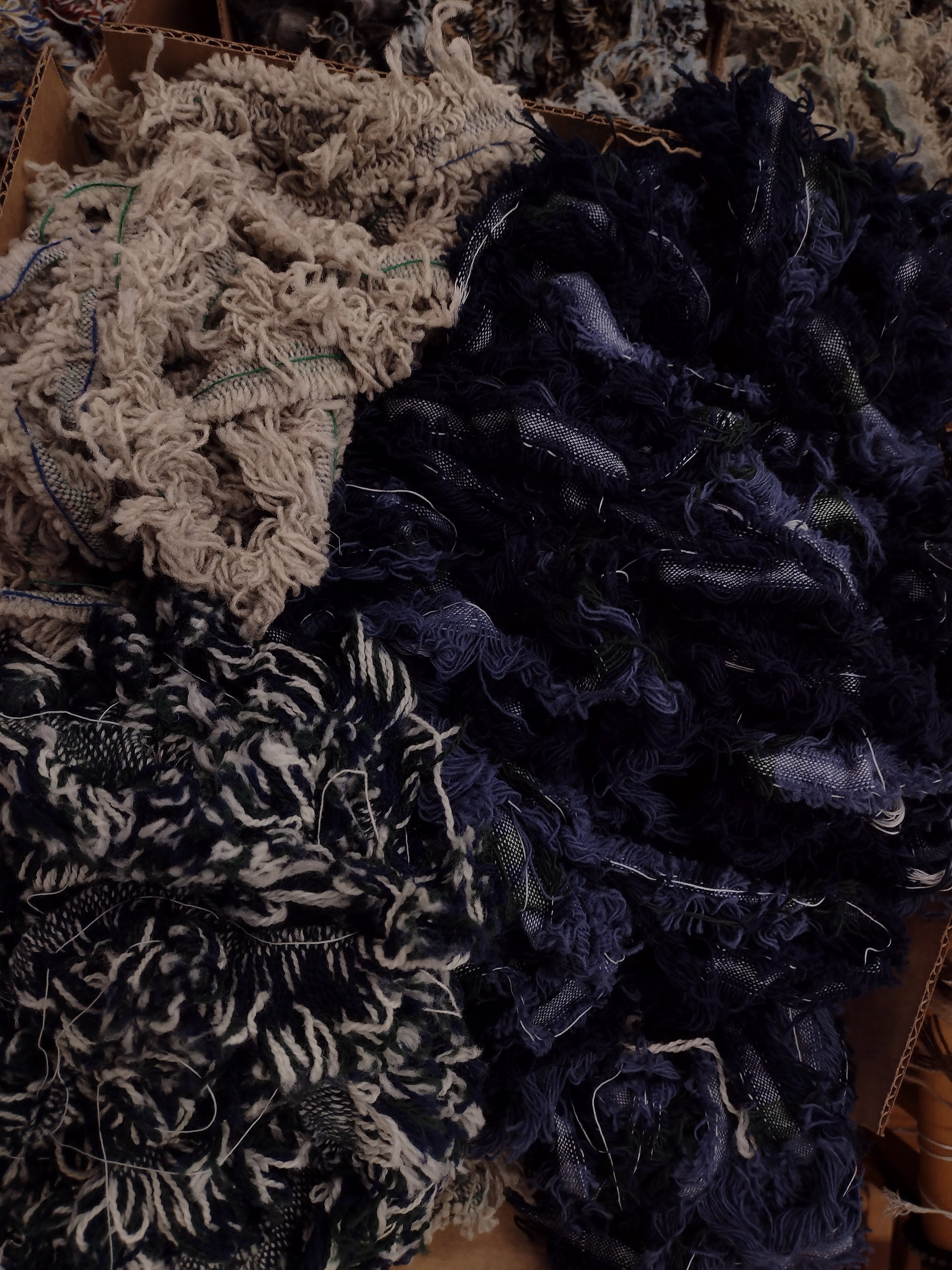 Wool Selvedge: 10lb Blue, Green & Natural Tan #0118