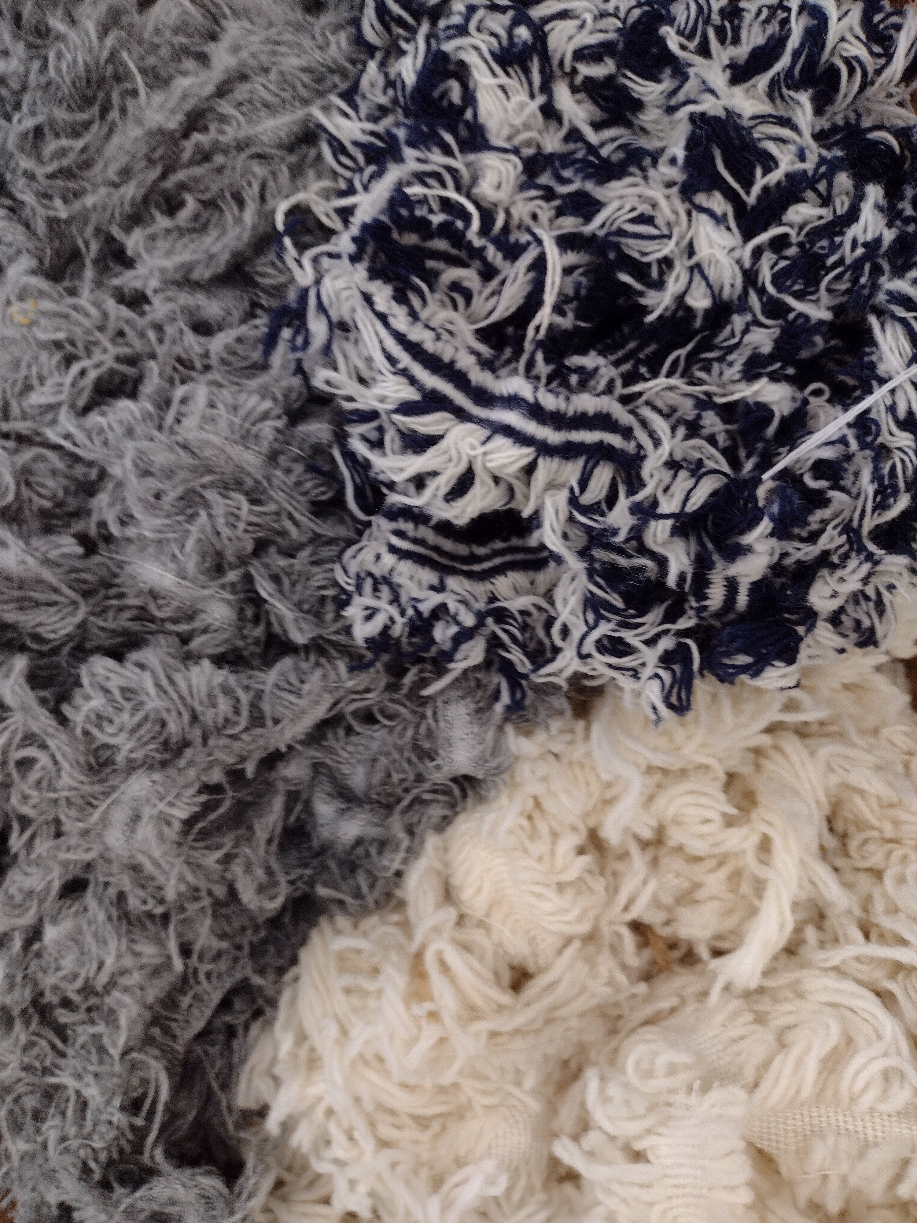 Wool Selvedge: 10lb, Blue & Cream, Gray, Cream #0123