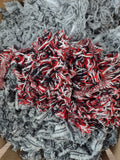 Wool Selvedge: 10lb, Red, Black and Grays #0133