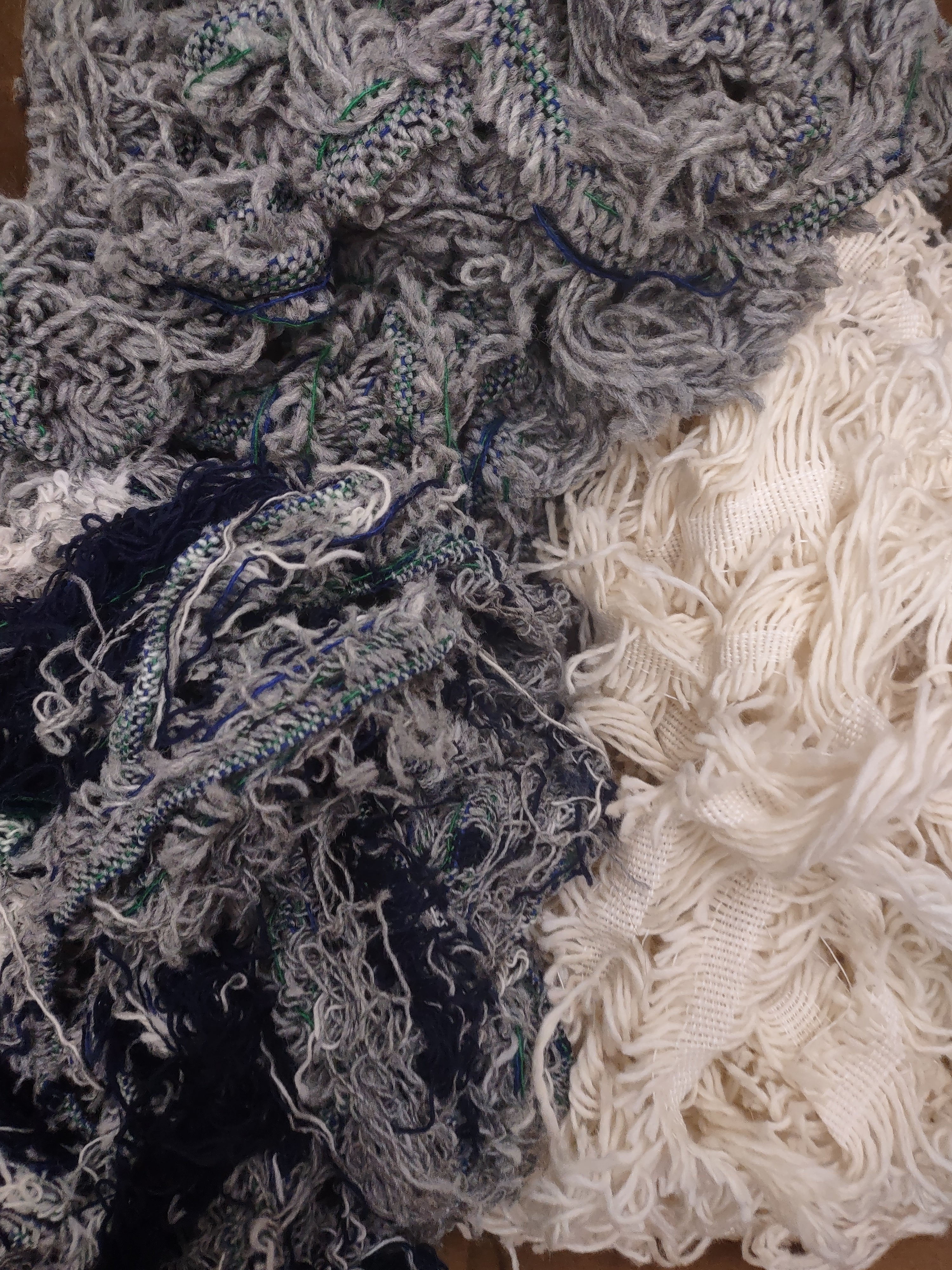 Wool Selvedge: 10lb, Navy/Gray, Gray, Cream #140