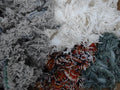 Wool Selvedge: 10lb, Sage Green, White, Natural Tan + Orange Mix #144