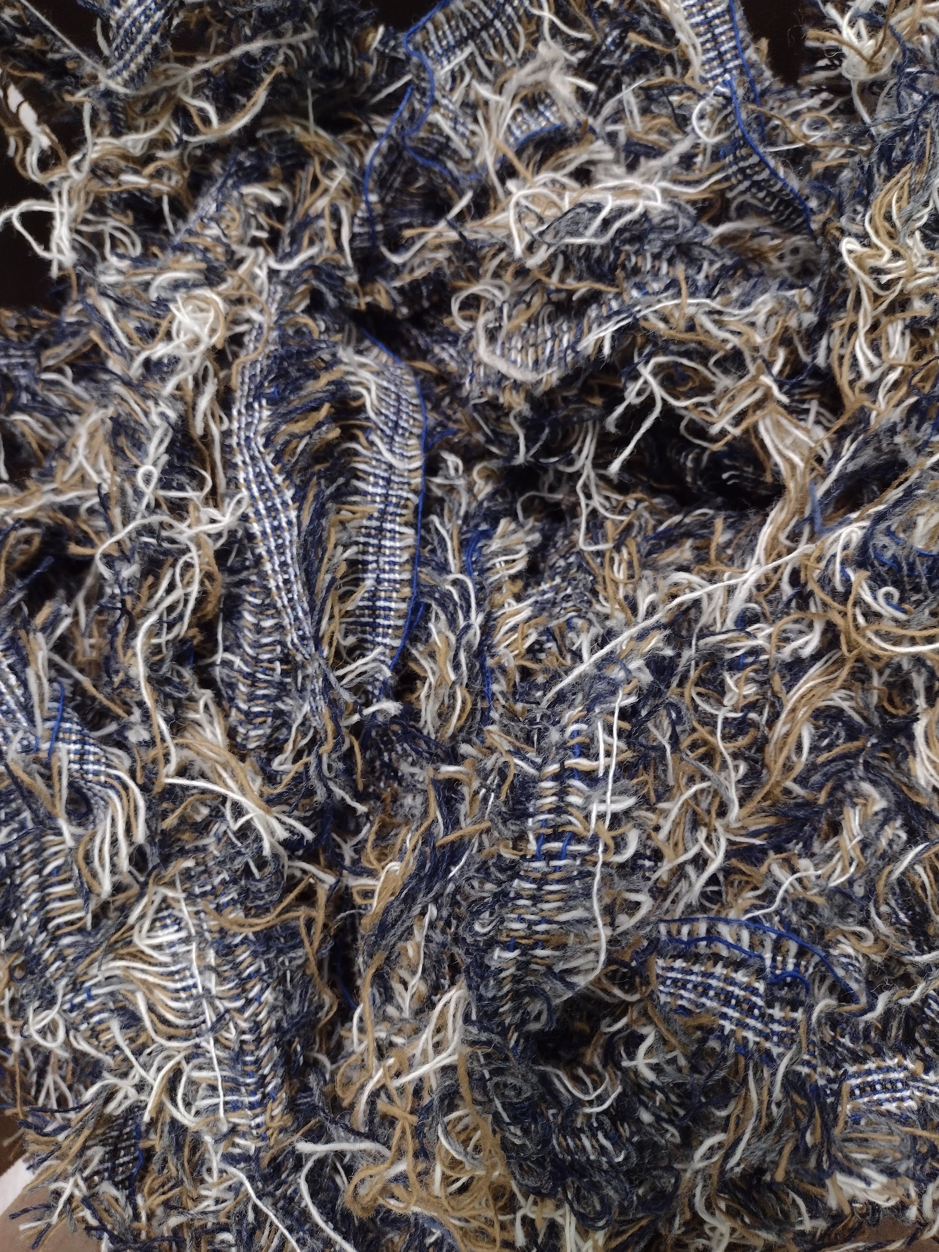 Wool Selvedge: 10lb Brown Blue & Cream #0039