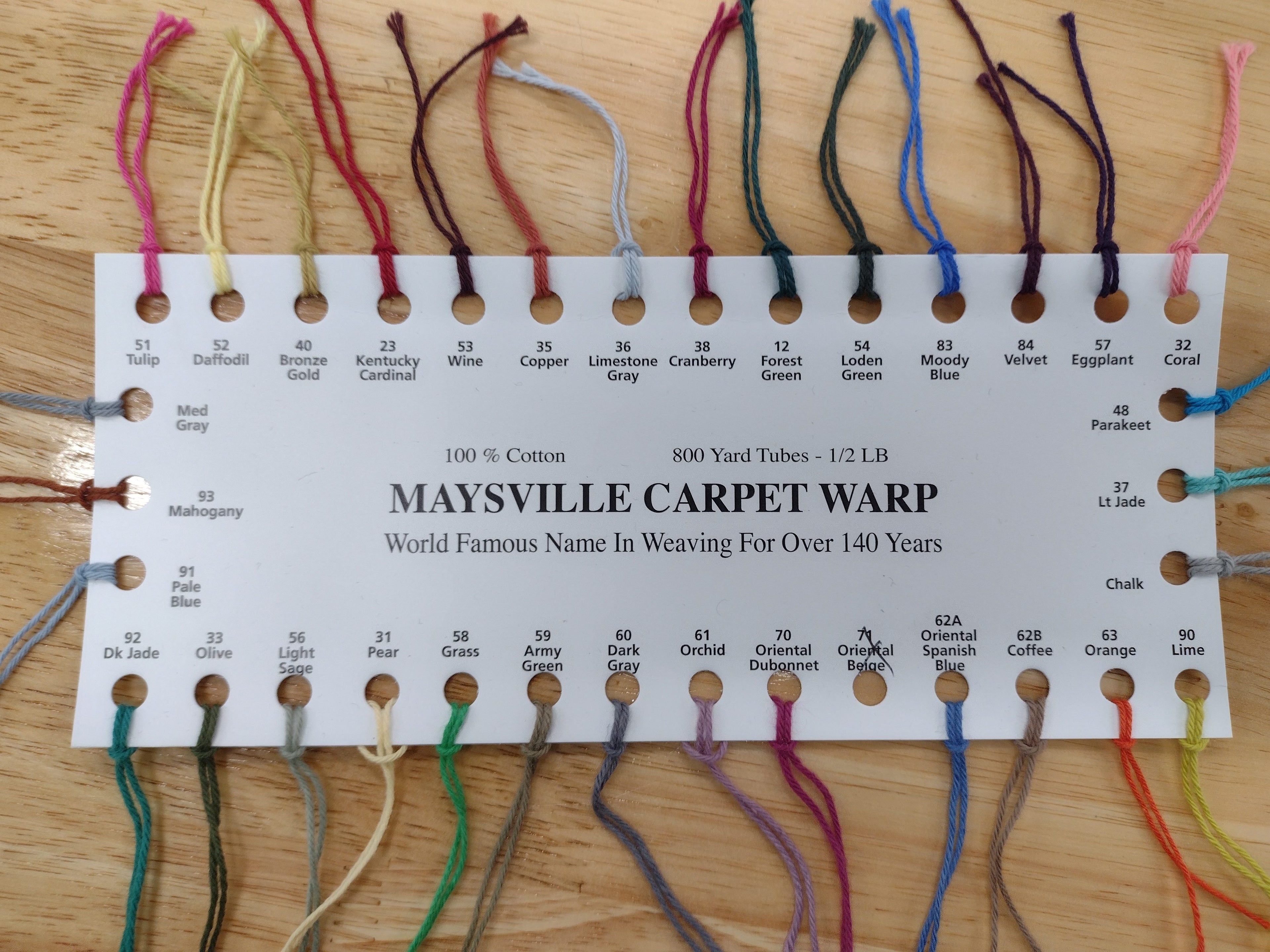 Color Cards for yarns, Samples