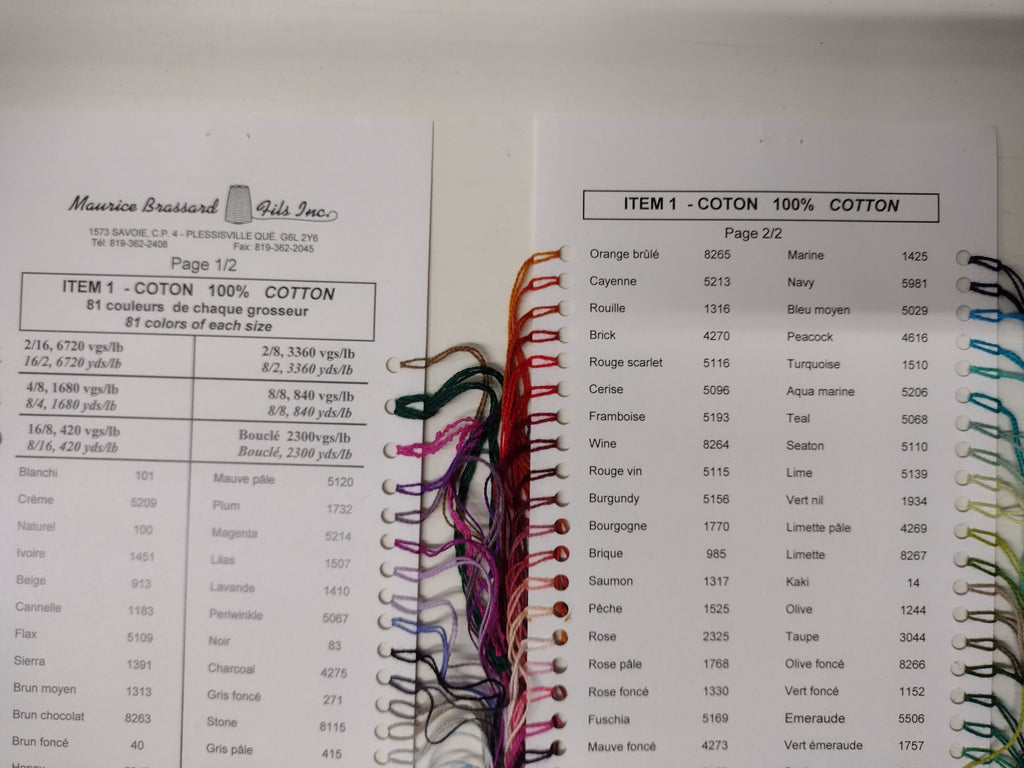 Color Cards for yarns, Samples