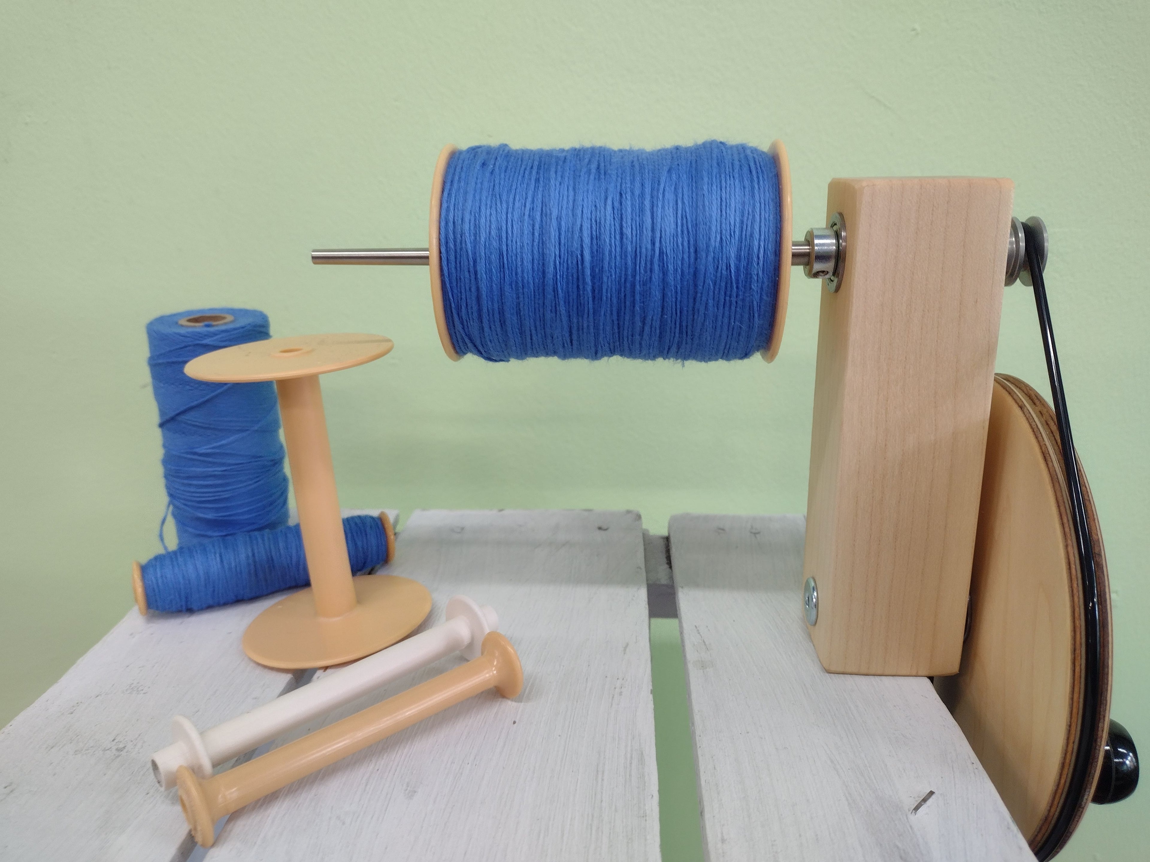 Handcrafted Maple Bobbin Winder for Weaving Bobbins