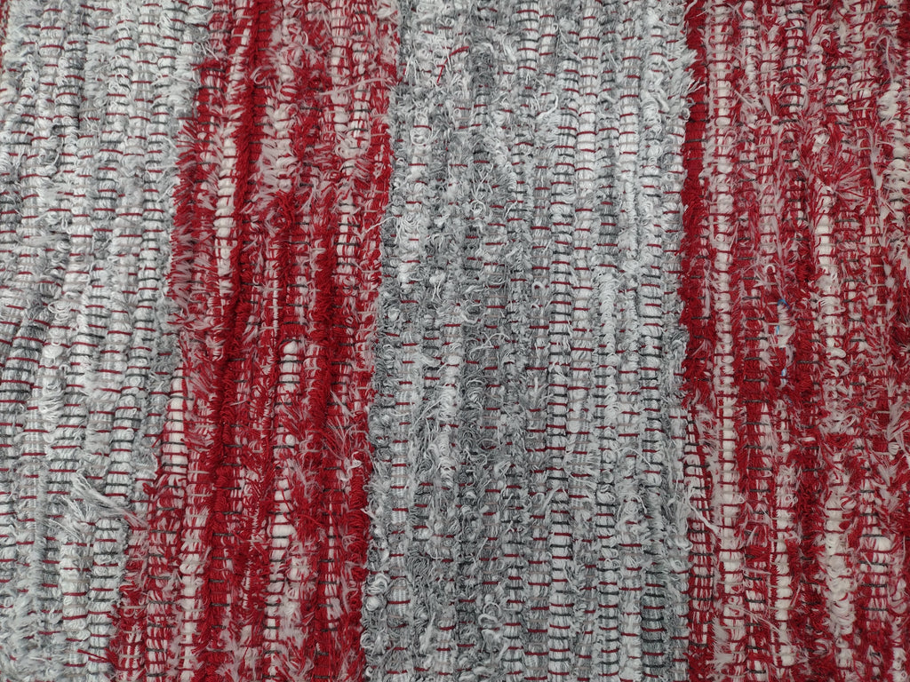 Red and Silver Striped Rug 26x40inchs, #2790