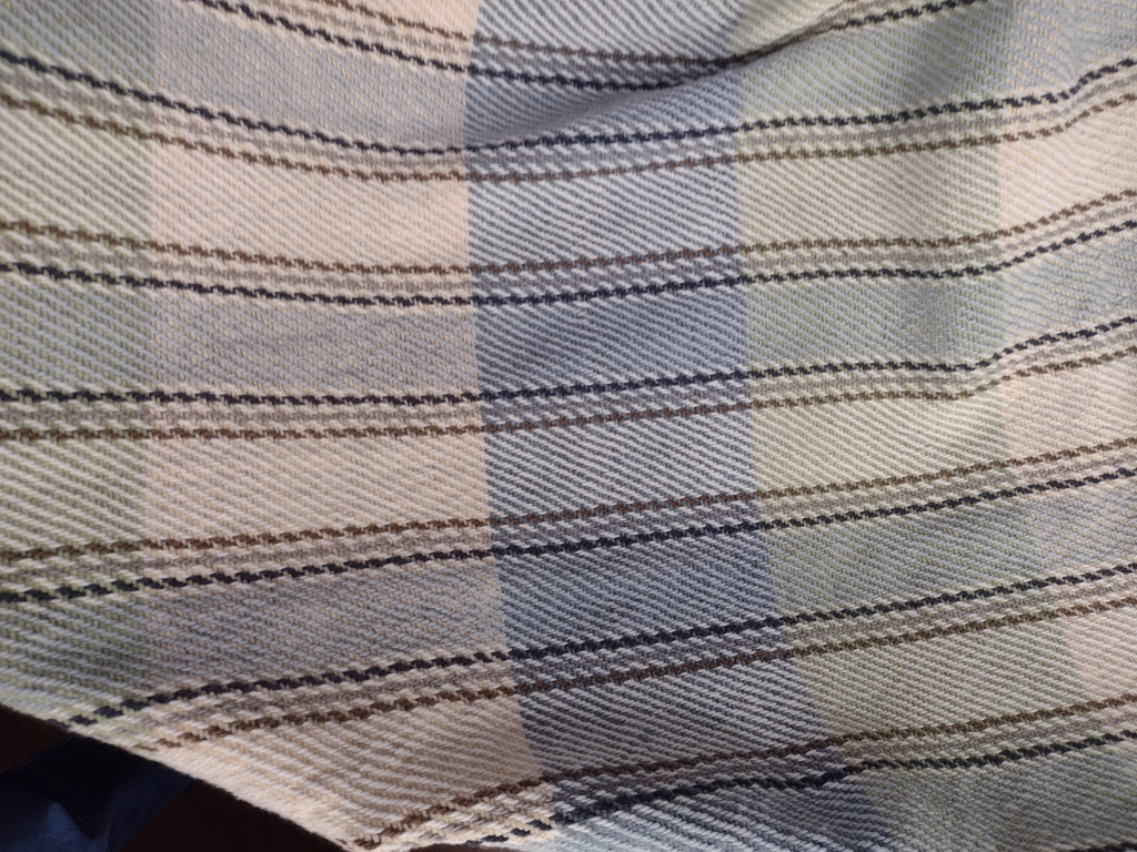 Creamy Yellow, Muted Blue & Light Sage, Cotton Baby Blanket, Lap Blanket #0082