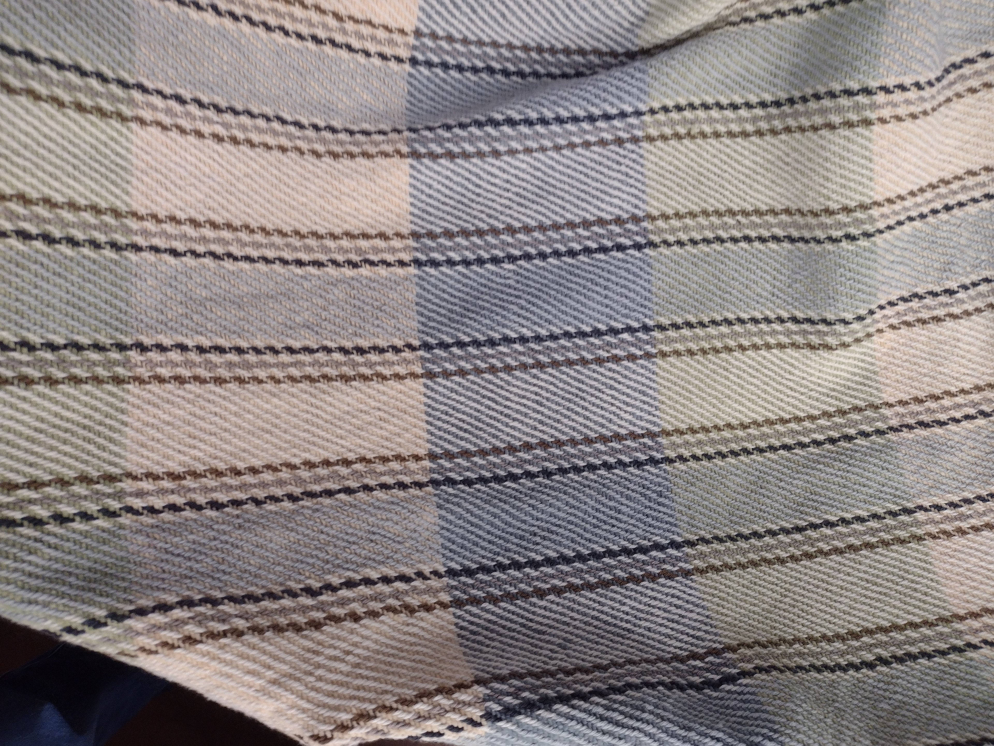 Creamy Yellow, Muted Blue & Light Sage, Cotton Baby Blanket, Lap Blanket #0082