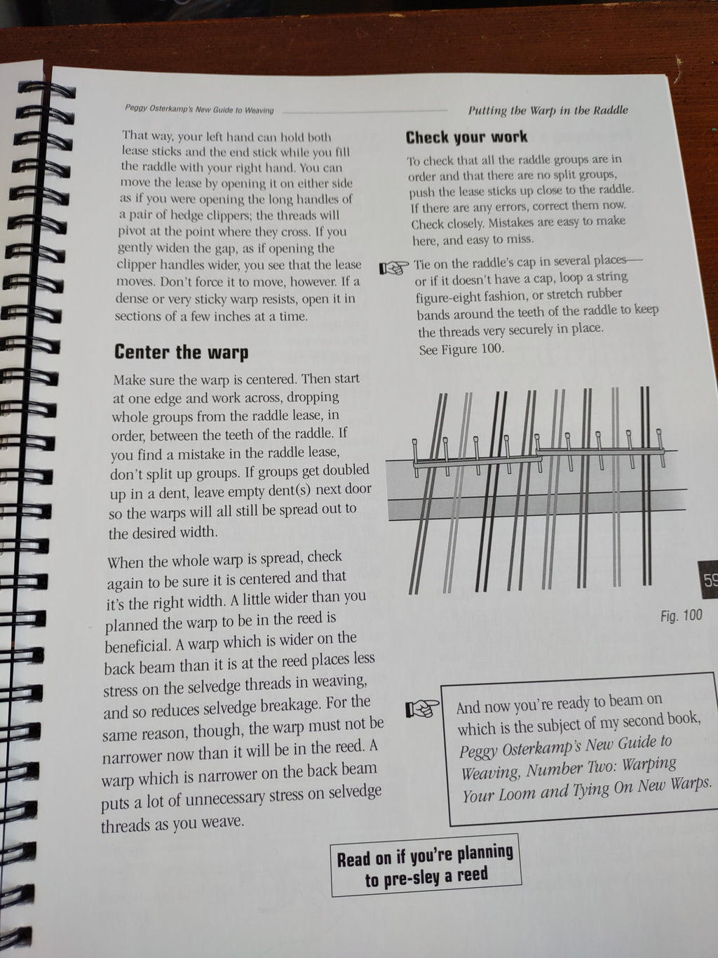 Winding a Warp & Using a Padle by Peggy Osterkamp -- Like New --
