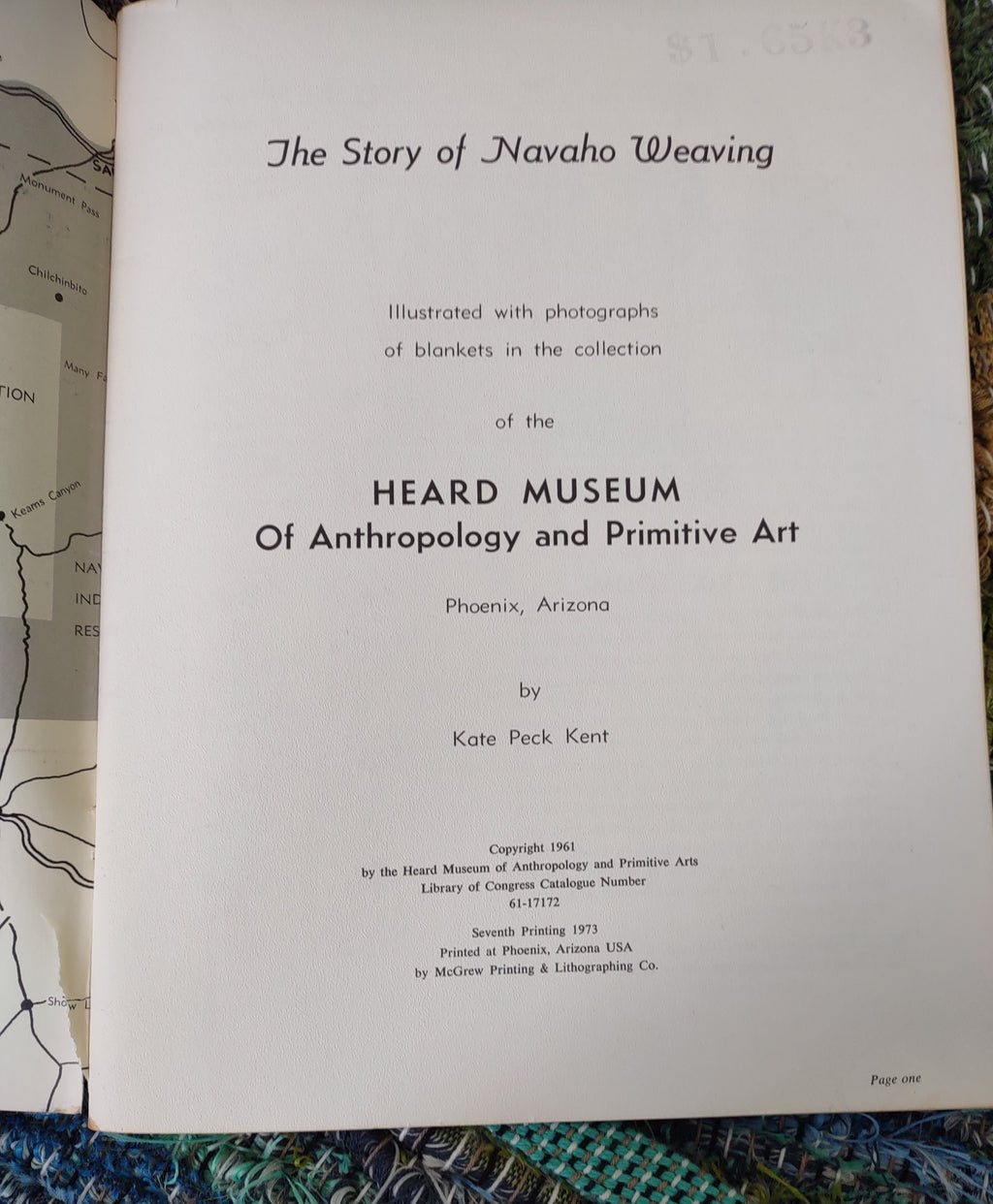The Story of Navaho Weaving by kate Peck Kent - Used