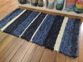 Bold Blue Striped Rug 26x54 inches #2824