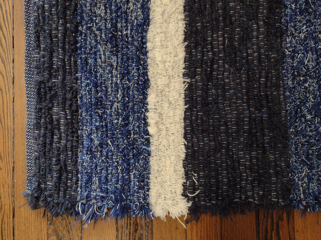 Bold Blue Striped Rug 26x54 inches #2824