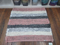 Square Pink & Gray Fuzzy Rug 26x28 inches #2782