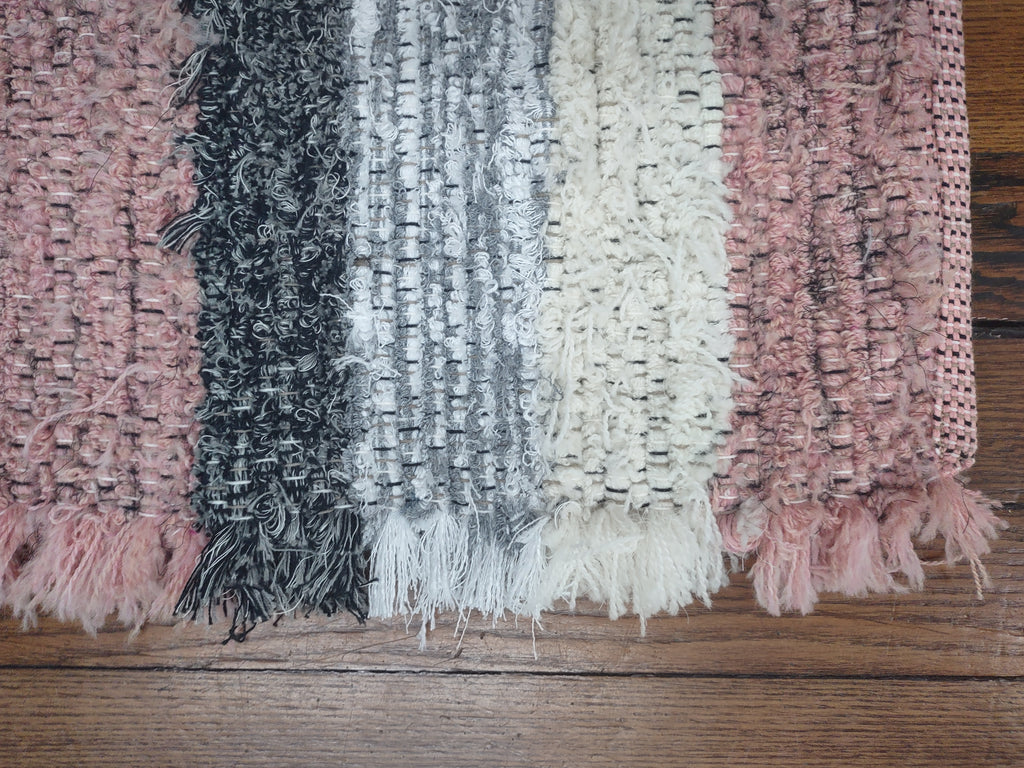 Square Pink & Gray Fuzzy Rug 26x28 inches #2782