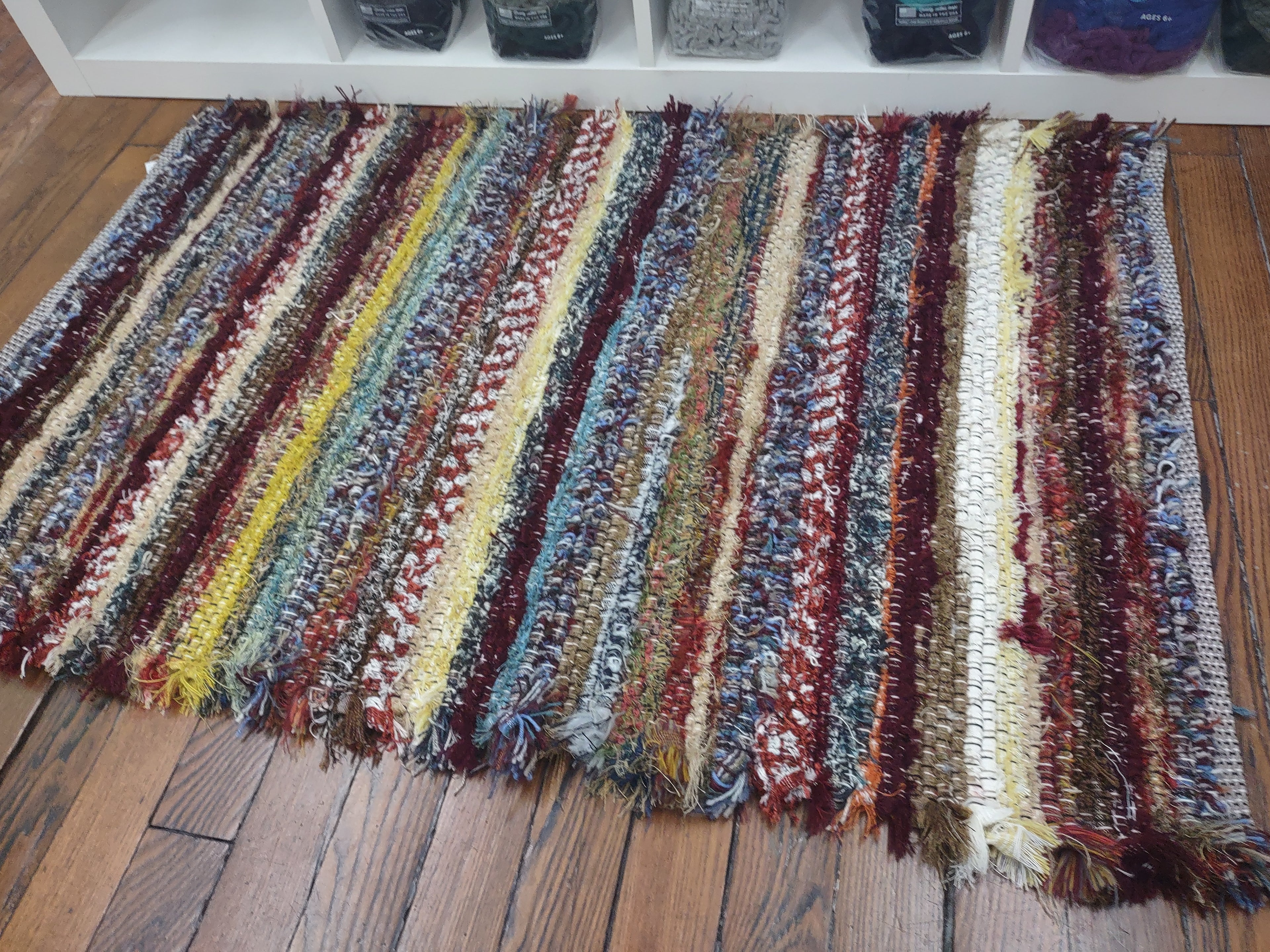 Multi-color fuzzy rug, 26x41 inches #2773