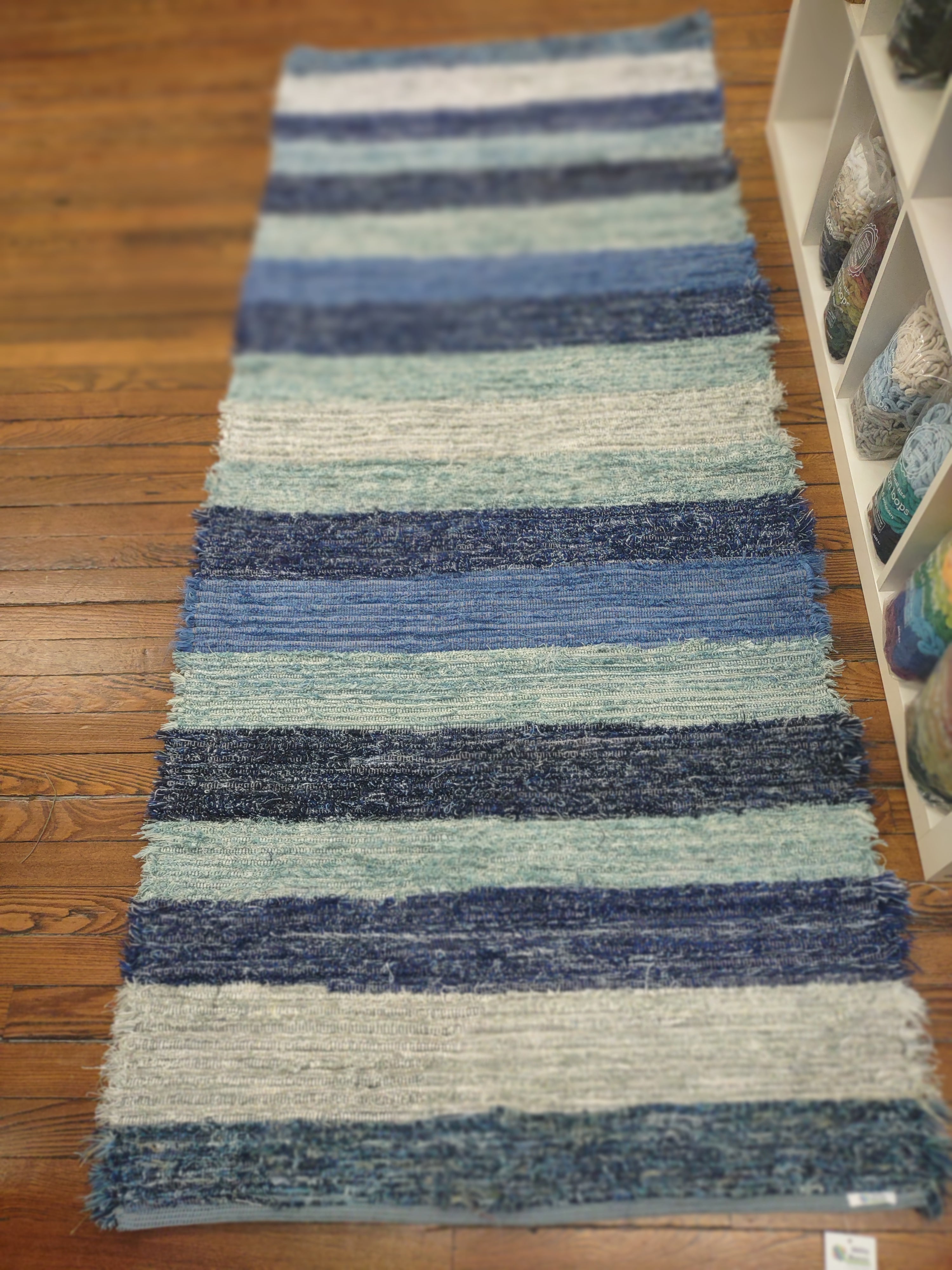Long Beachy Blues Rug/Runner 36x88 inches (3'x7'4") #2751