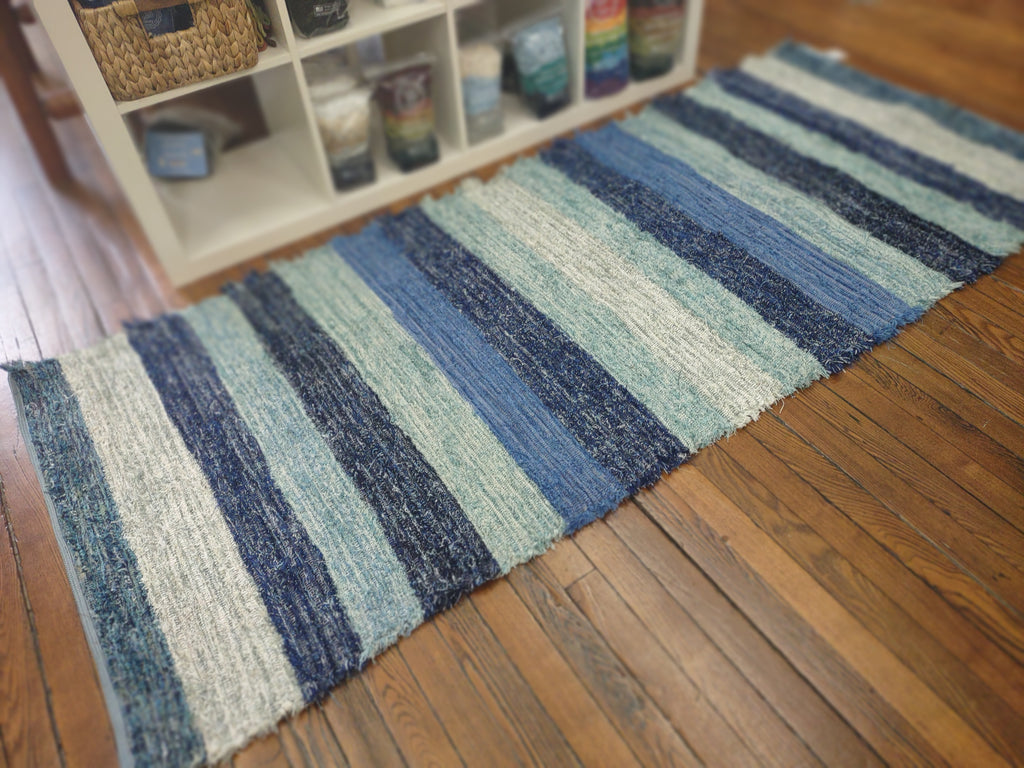 Long Beachy Blues Rug/Runner 36x88 inches (3'x7'4") #2751