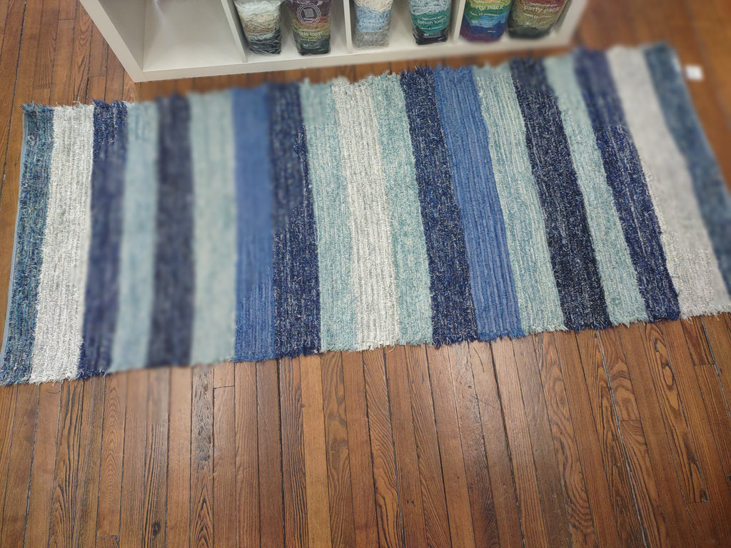 Long Beachy Blues Rug/Runner 36x88 inches (3'x7'4") #2751