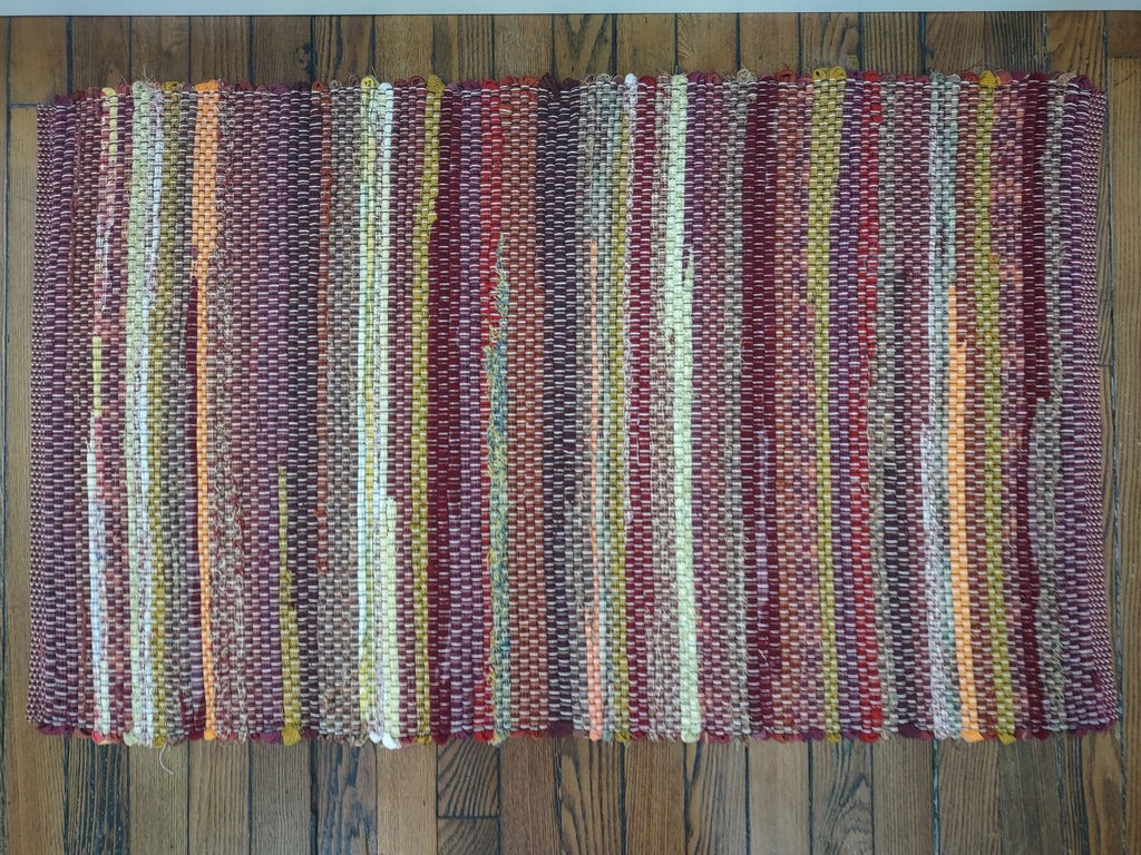 Shades of Red, Classic Rag Rug 26x44 inches #2788