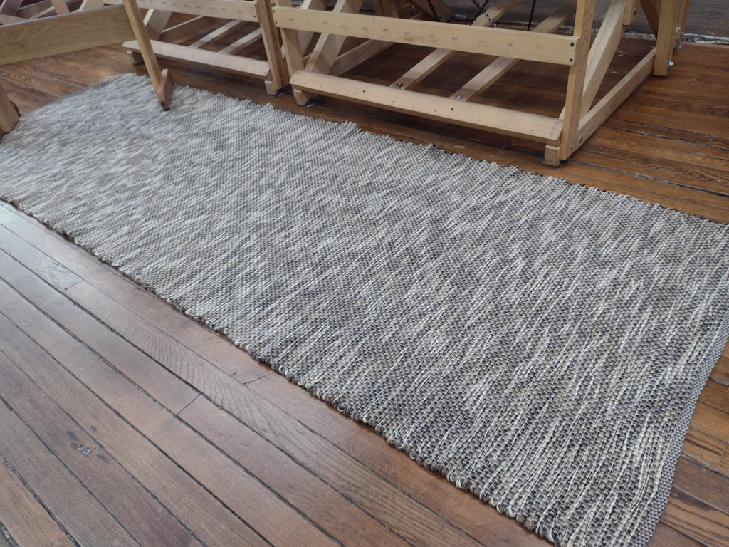 Long Brown Wool Rug/Runner 3'x9' #2851