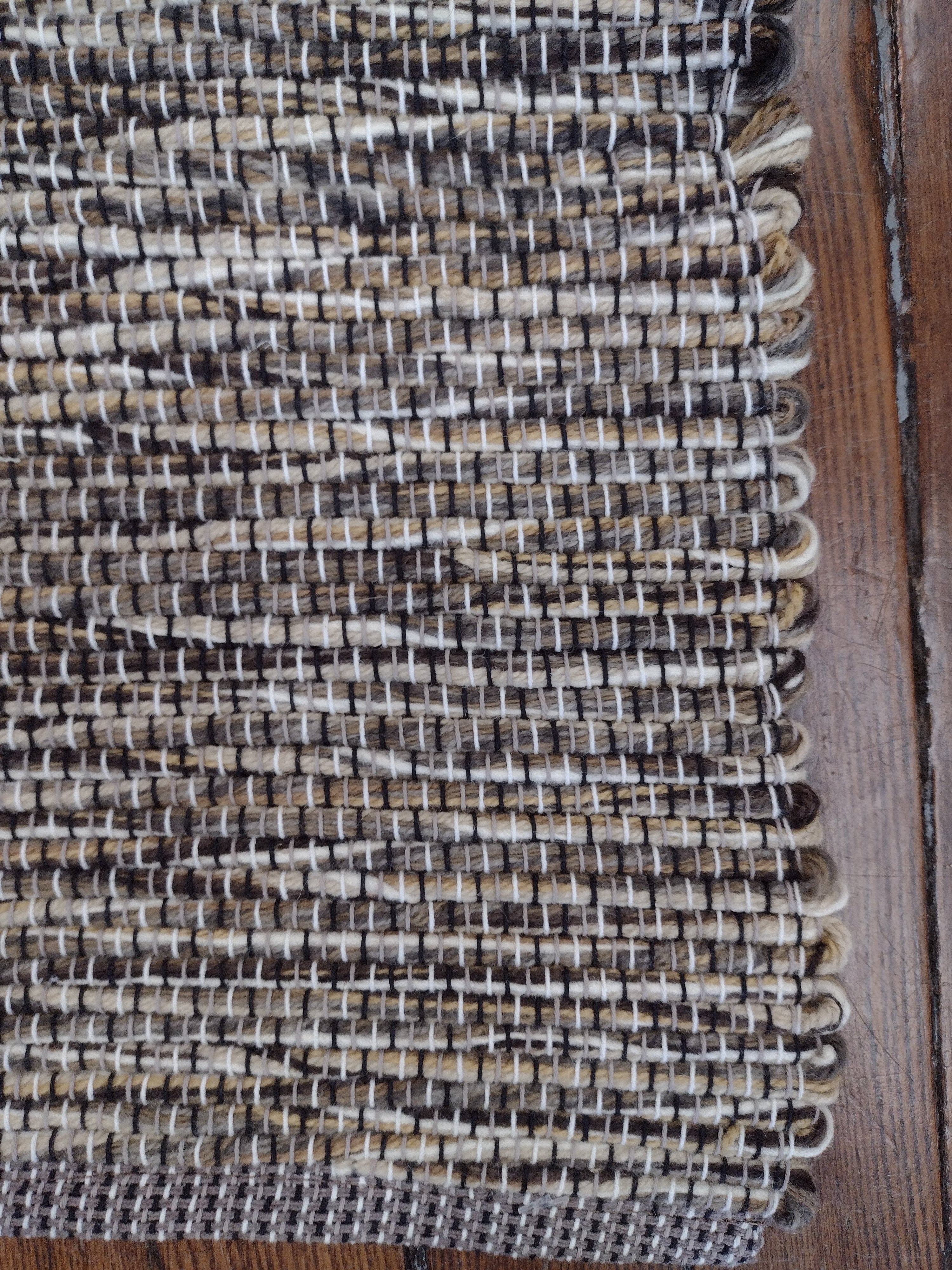 Long Brown Wool Rug/Runner 3'x9' #2851