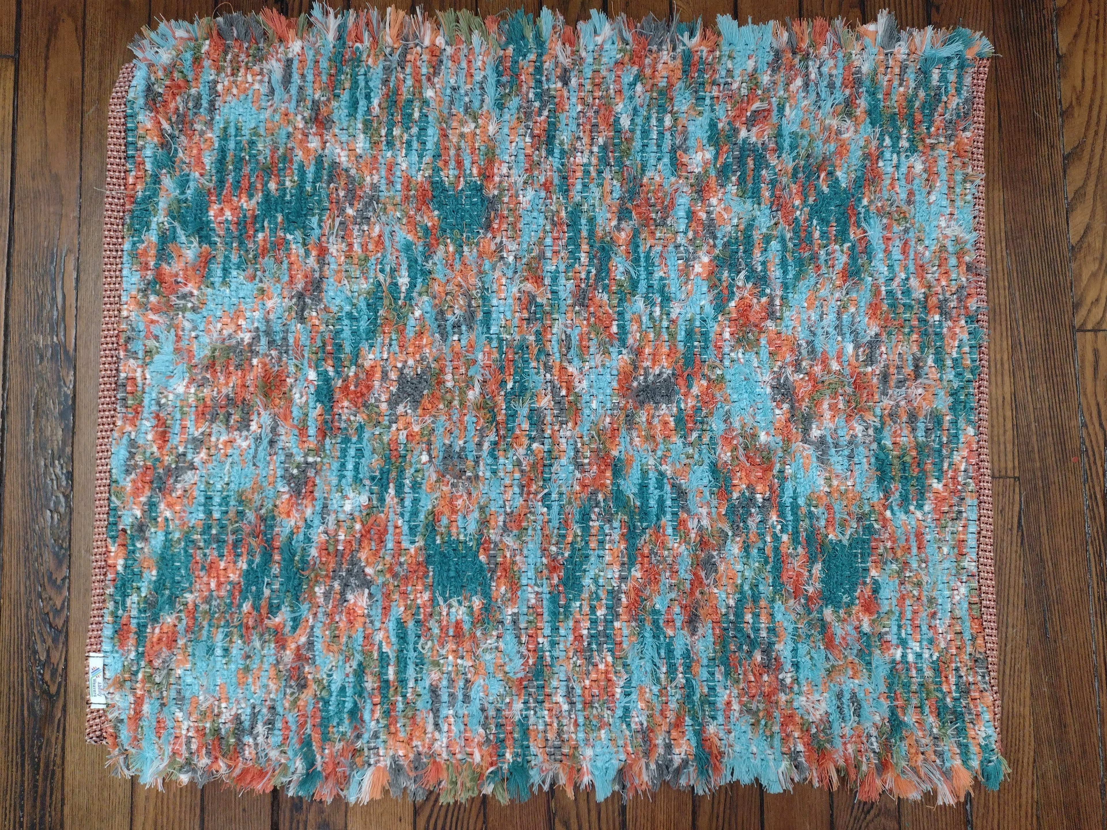 Bold Geometric Rug 26x32 inches  Handwoven #2855