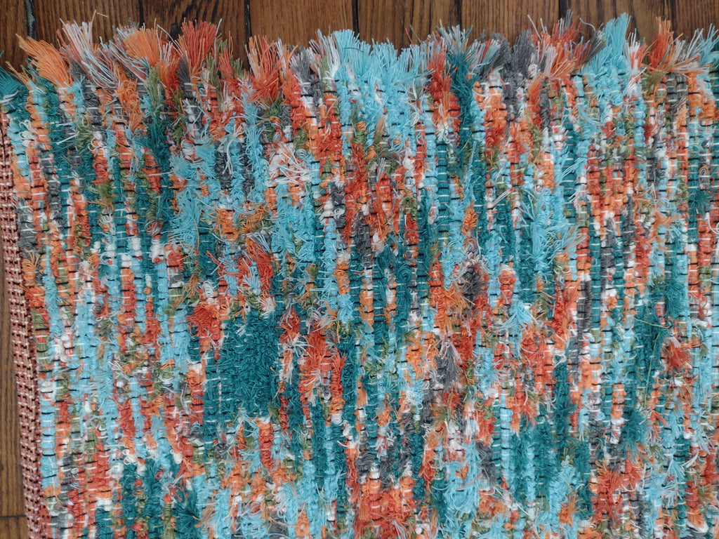 Bold Geometric Rug 26x32 inches  Handwoven #2855