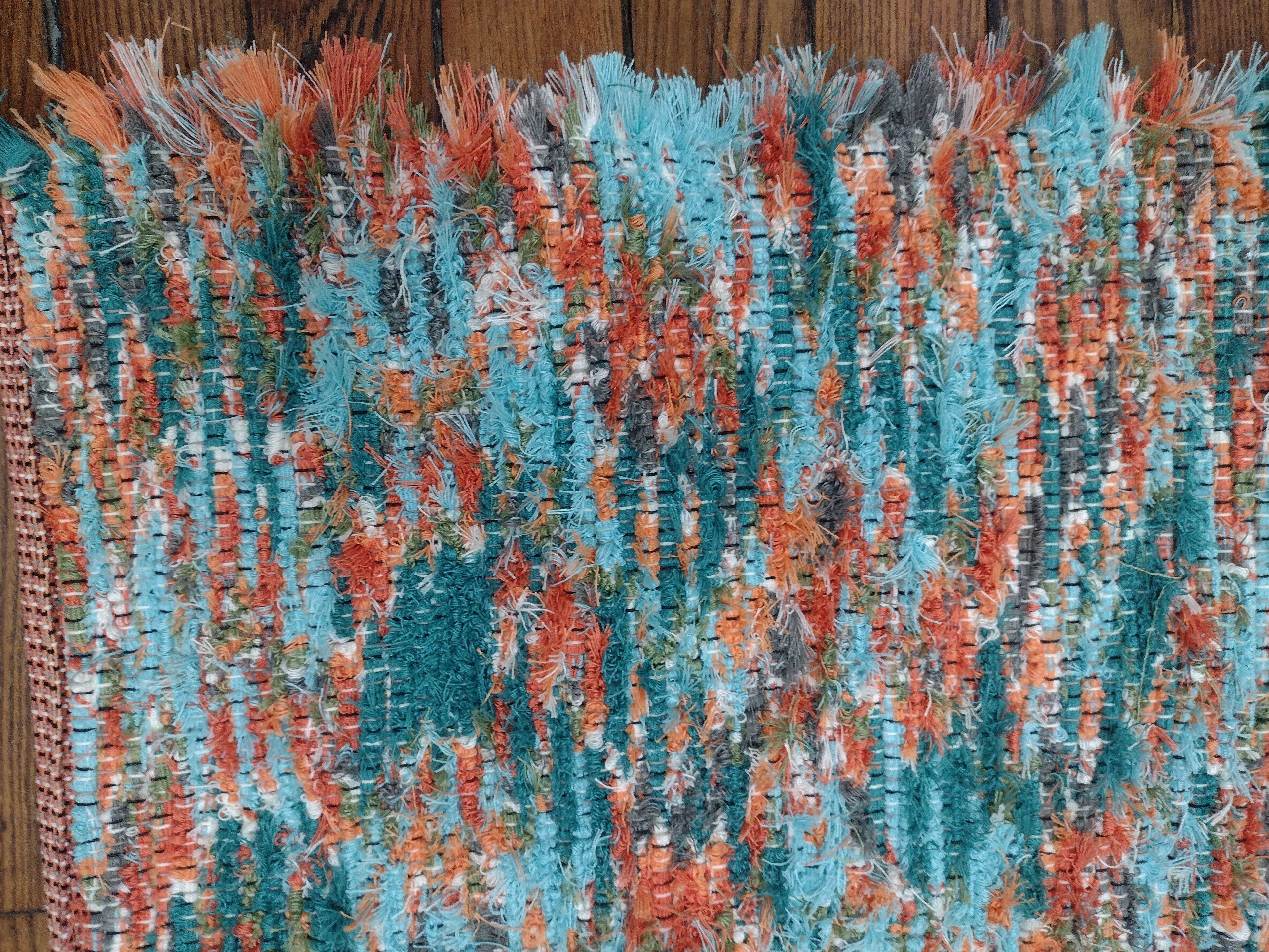 Bold Geometric Rug 26x32 inches  Handwoven #2855