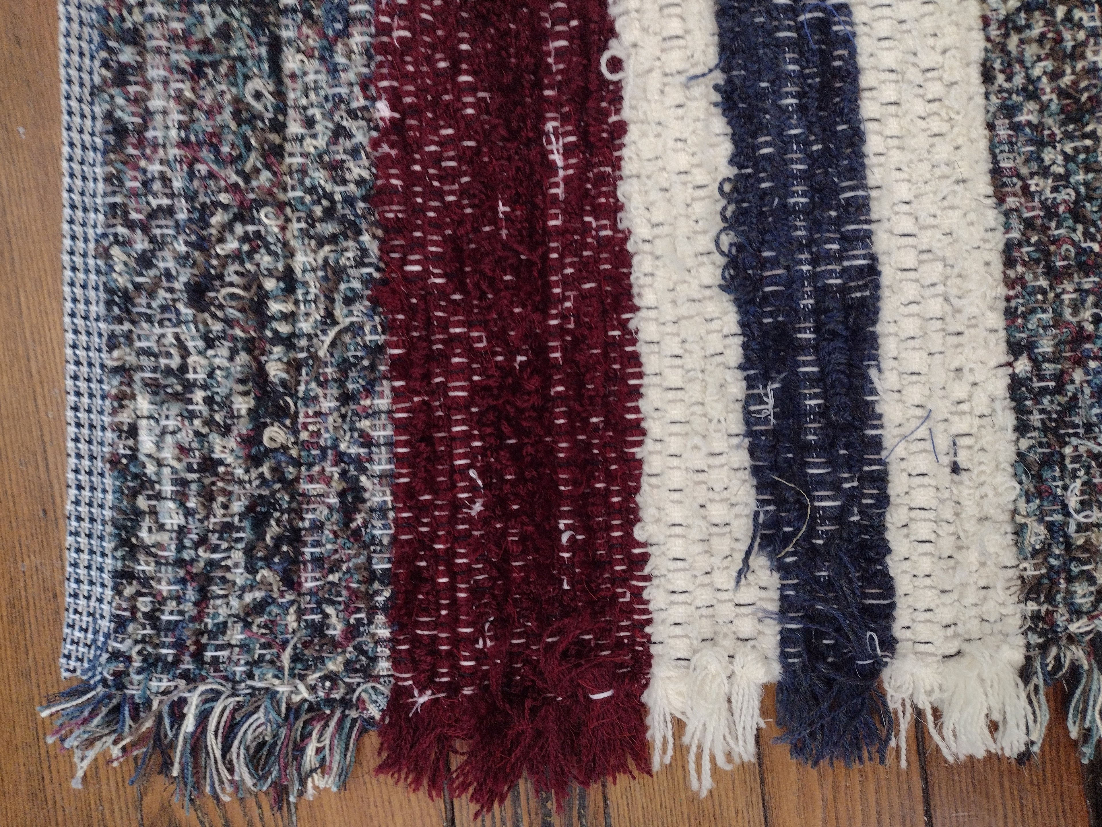 Navy, Wine & Cream Plush Rug 26x43 inches #2853