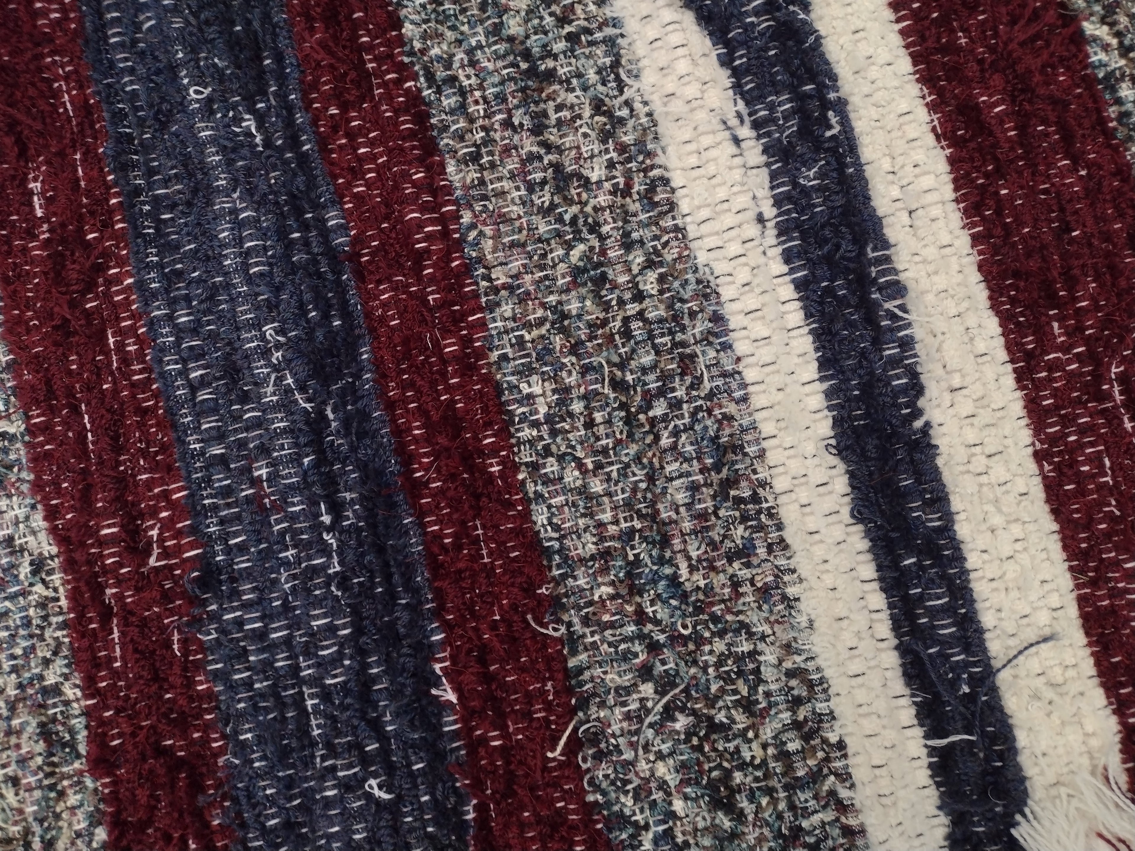 Navy, Wine & Cream Plush Rug 26x43 inches #2853