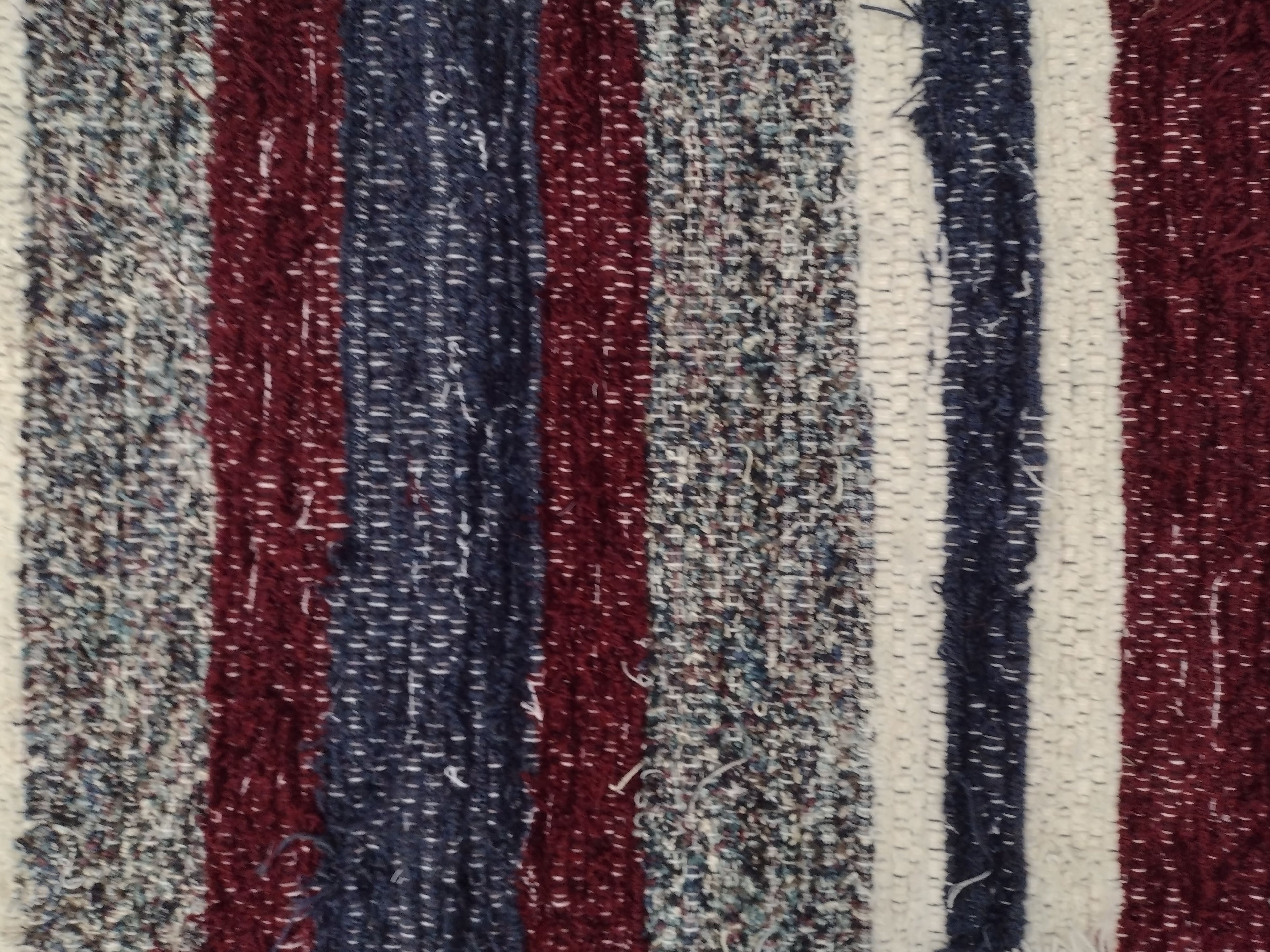 Navy, Wine & Cream Plush Rug 26x43 inches #2853