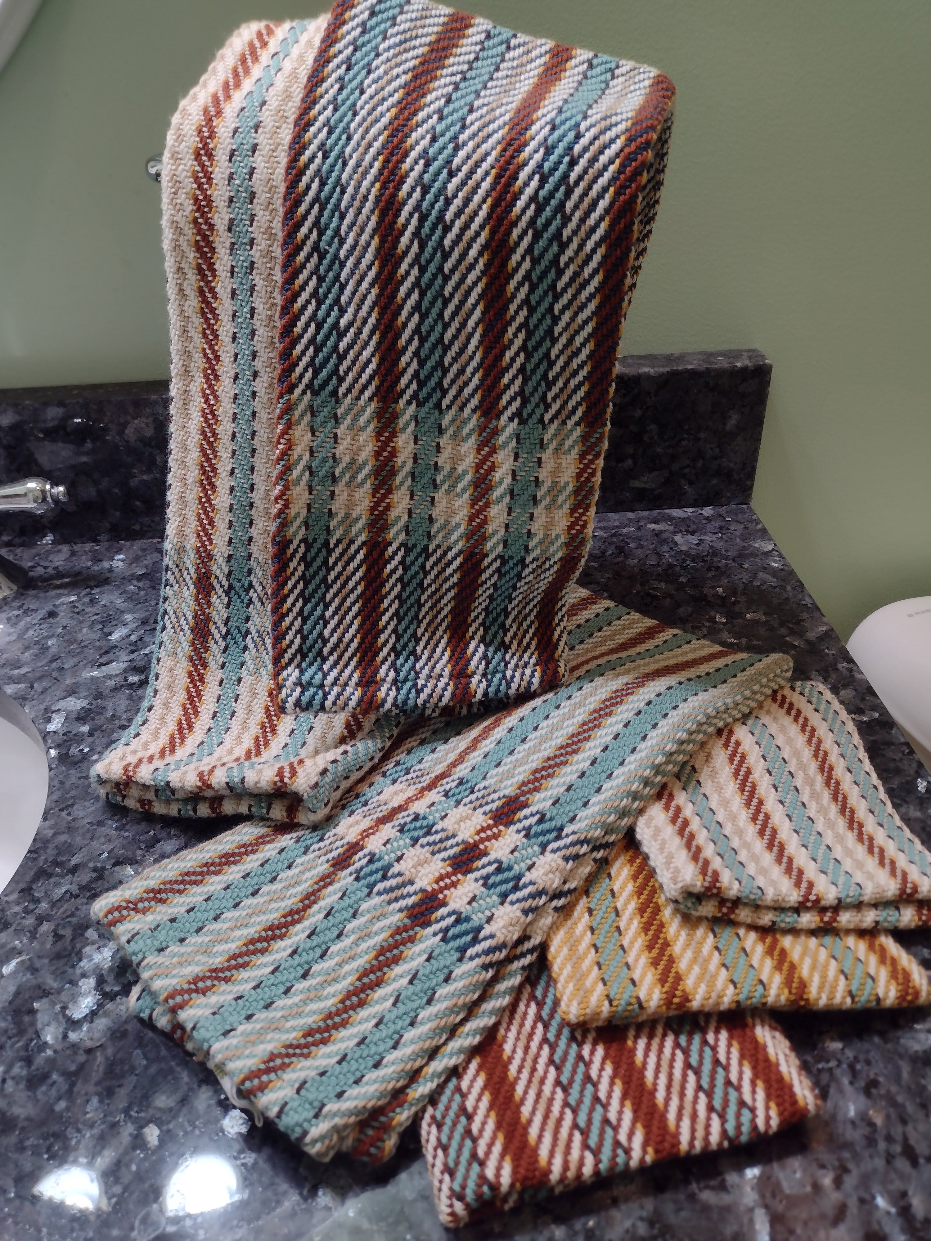 Southwestern Teal & Brown with end stripes