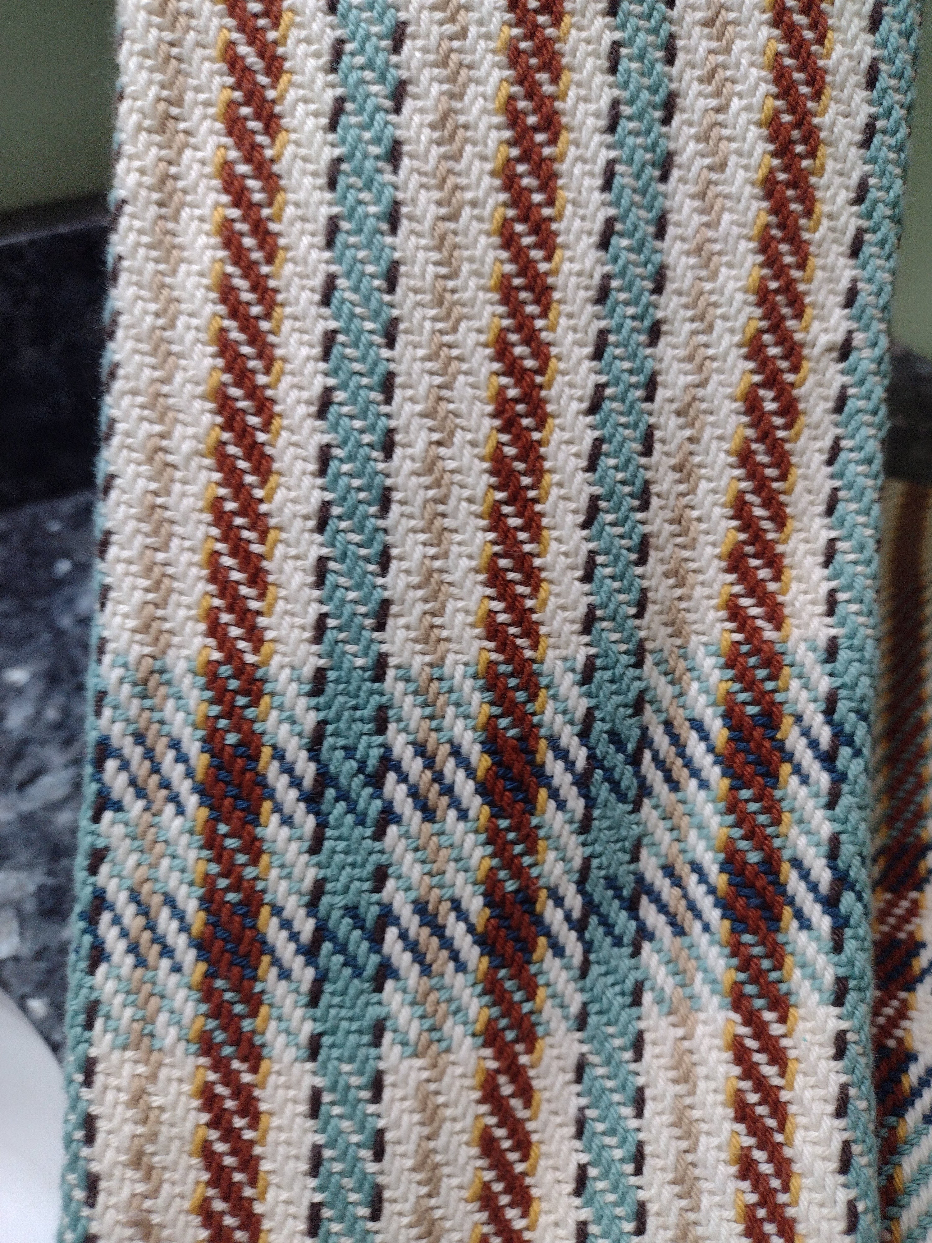 Southwestern Teal & Brown with end stripes