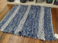Blue & White Fuzzy Rug by Grace 26x43 inches #2330