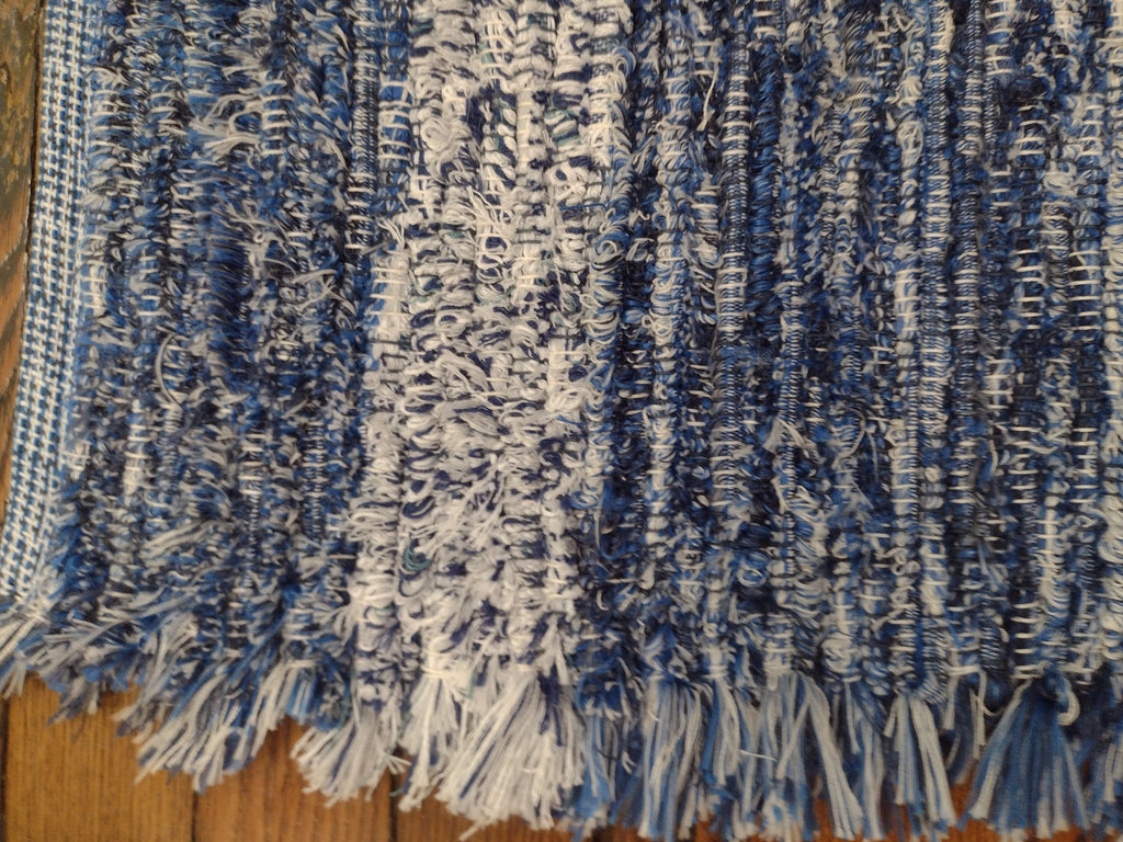 Blue & White Fuzzy Rug by Grace 26x43 inches #2330