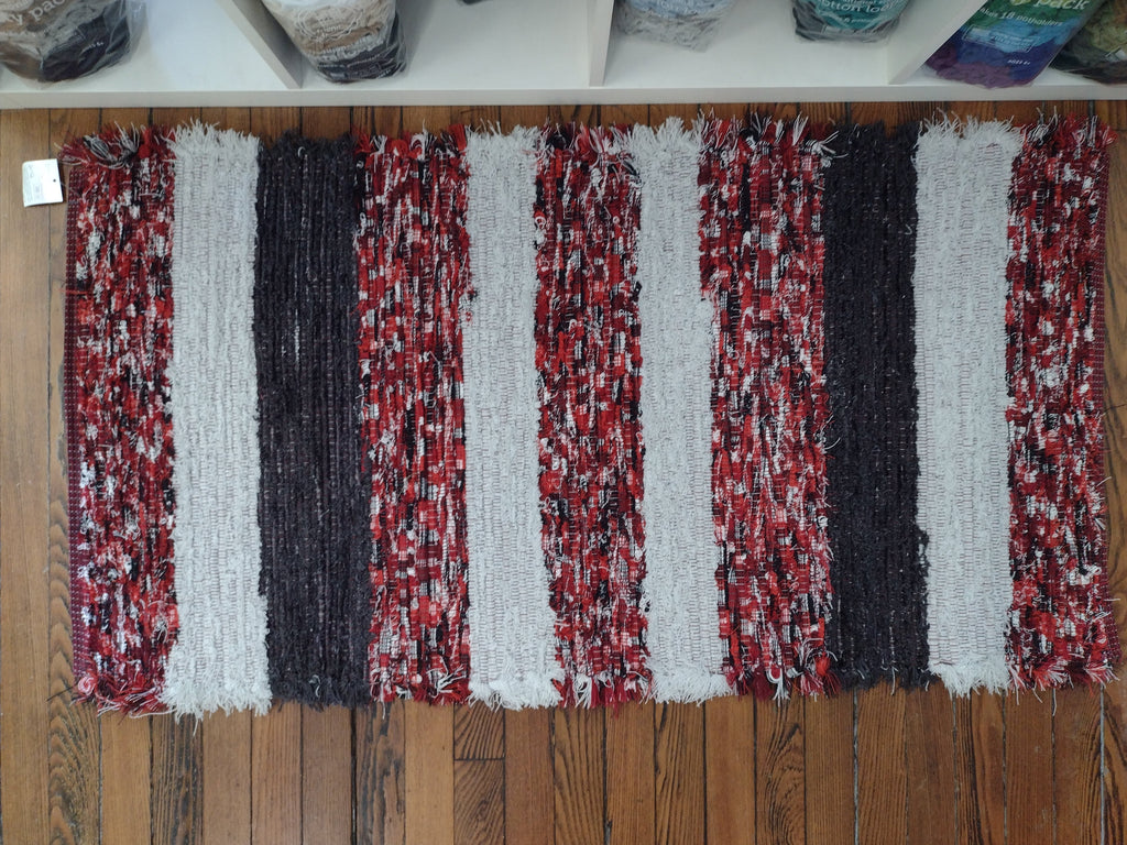 Red, Black & Gray Fuzzy Rug by Grace 26x52 inches #2815