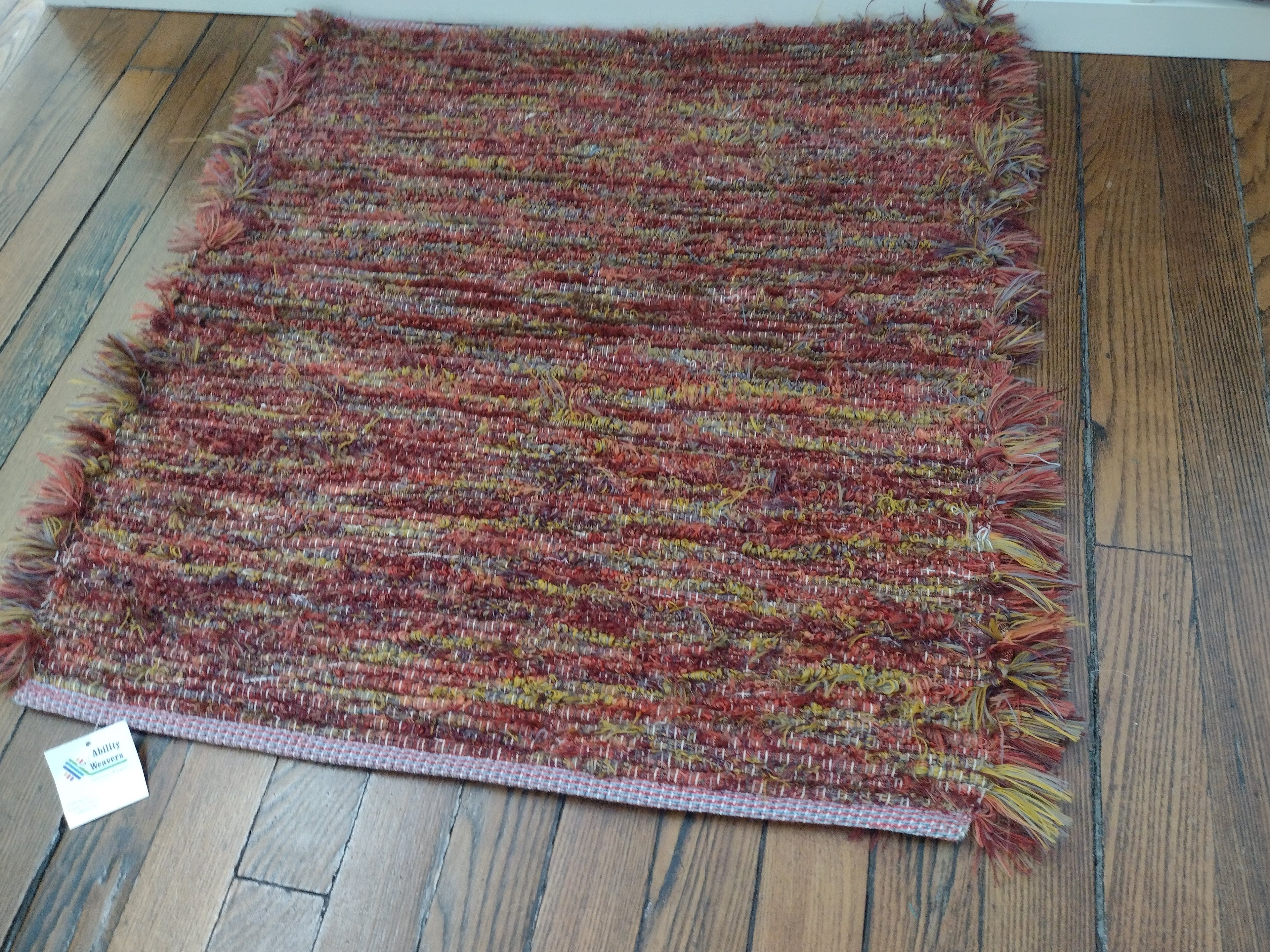 Small Rusty Red Fuzzy Rug Rug by Nicole 26x30 inches #2656