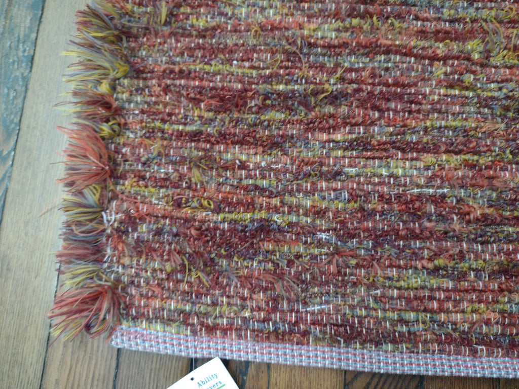 Small Rusty Red Fuzzy Rug Rug by Nicole 26x30 inches #2656