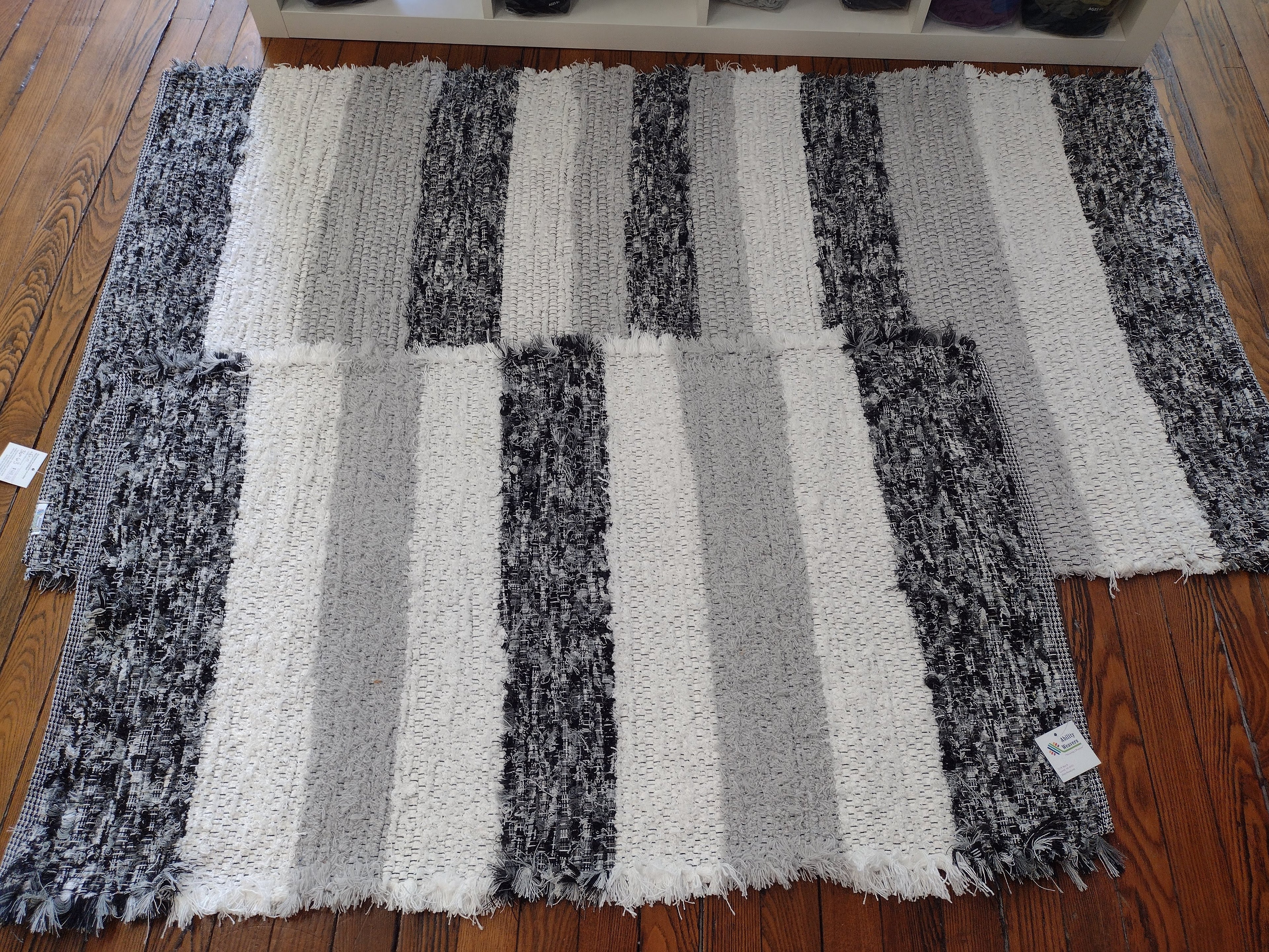 3x5ft Bold Black & White Rug by Erin 36x63 inches #2886