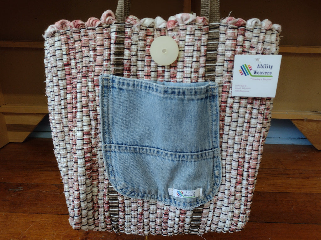 Dusty Pink Handwoven Tote by Clara, #469