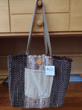 Dark Brown Handbag with Tan Pocket by Erin #456