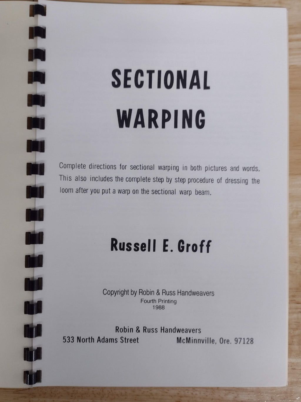 Sectional Warping Made Easy by Russell E Groff