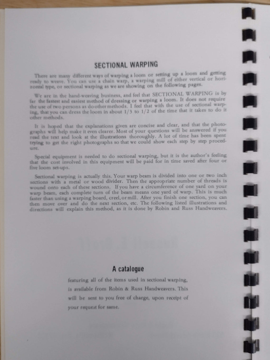 Sectional Warping Made Easy by Russell E Groff