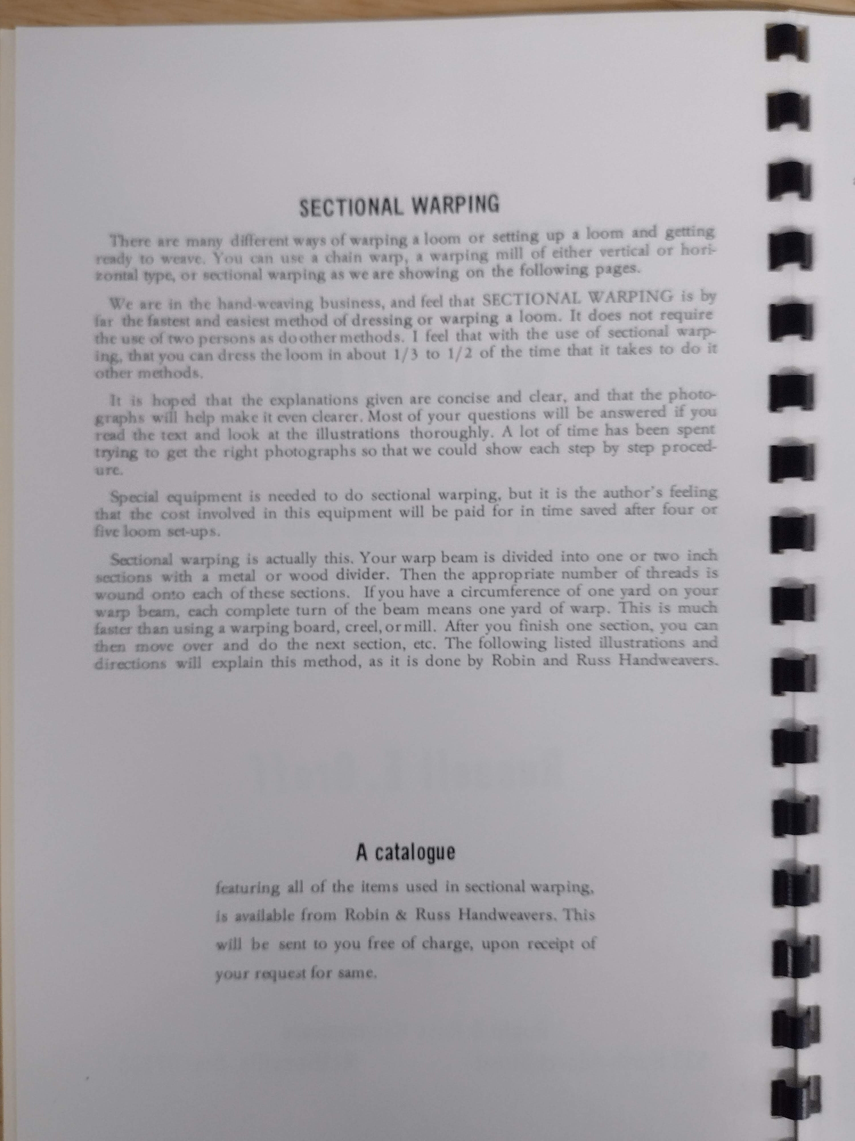 Sectional Warping Made Easy by Russell E Groff
