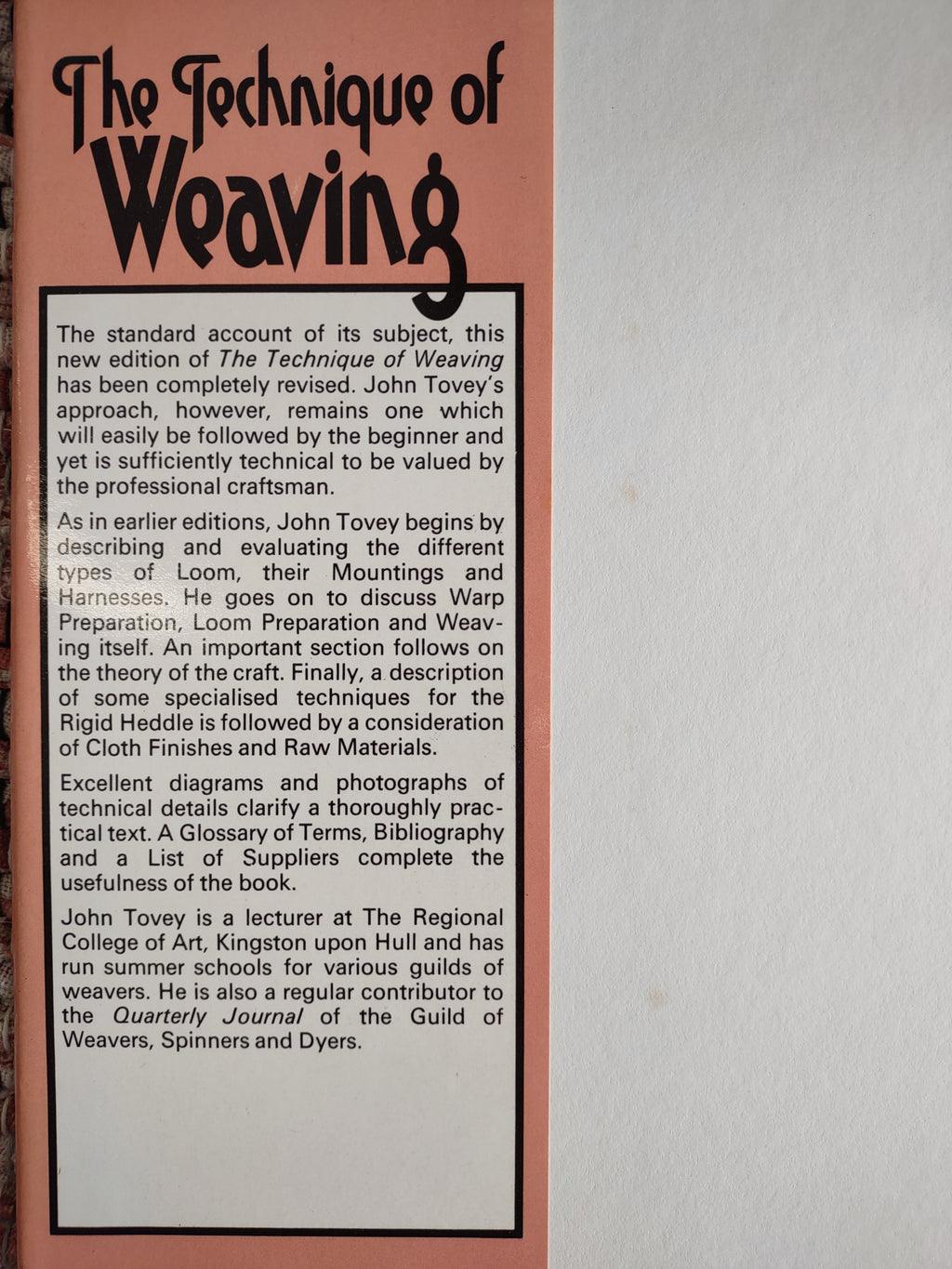The Technique of Weaving by John Tovey