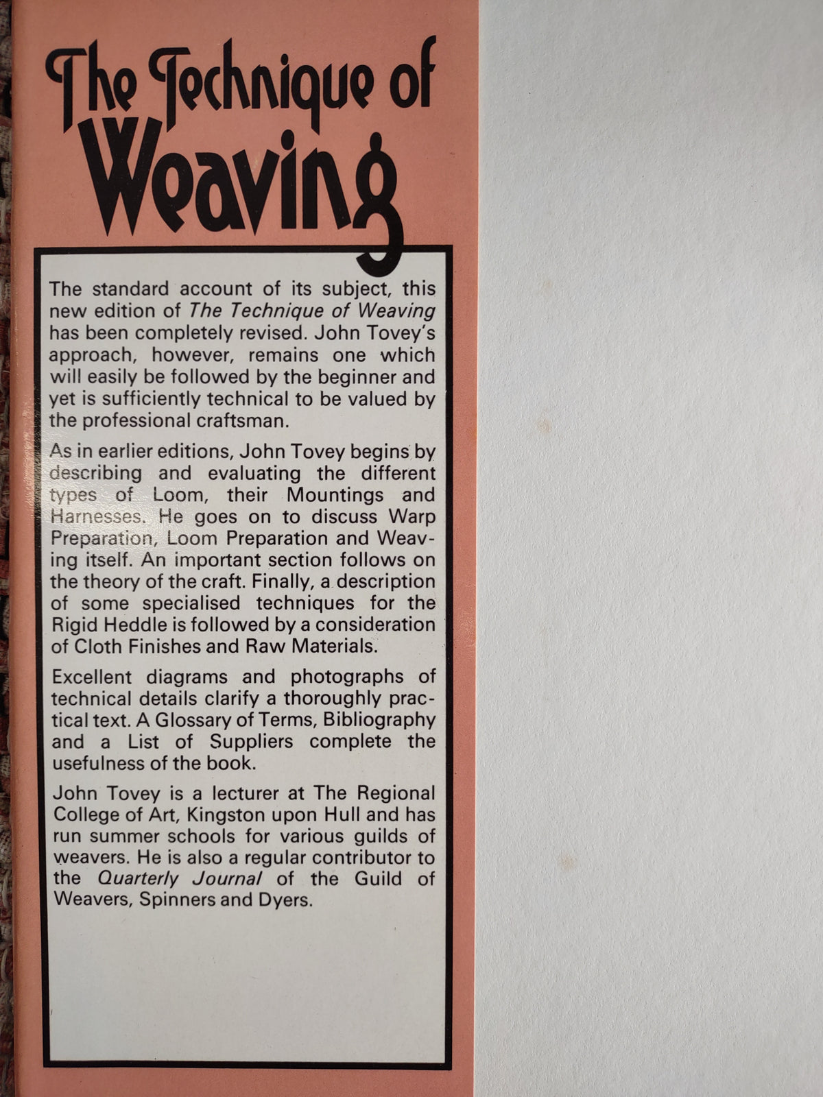 The Technique of Weaving by John Tovey