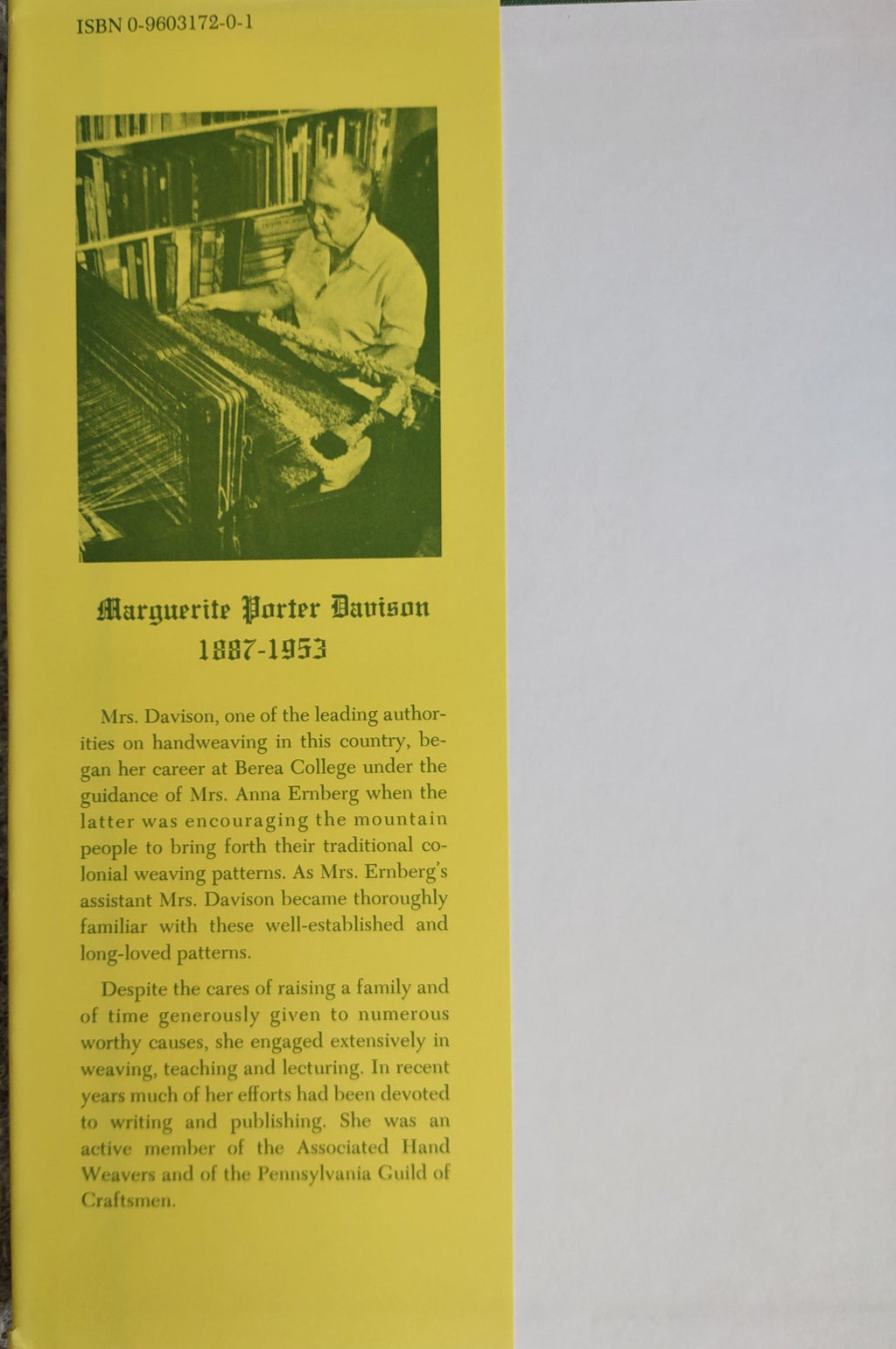 A Handweaver's Pattern Book by Marquerite Porter Davison