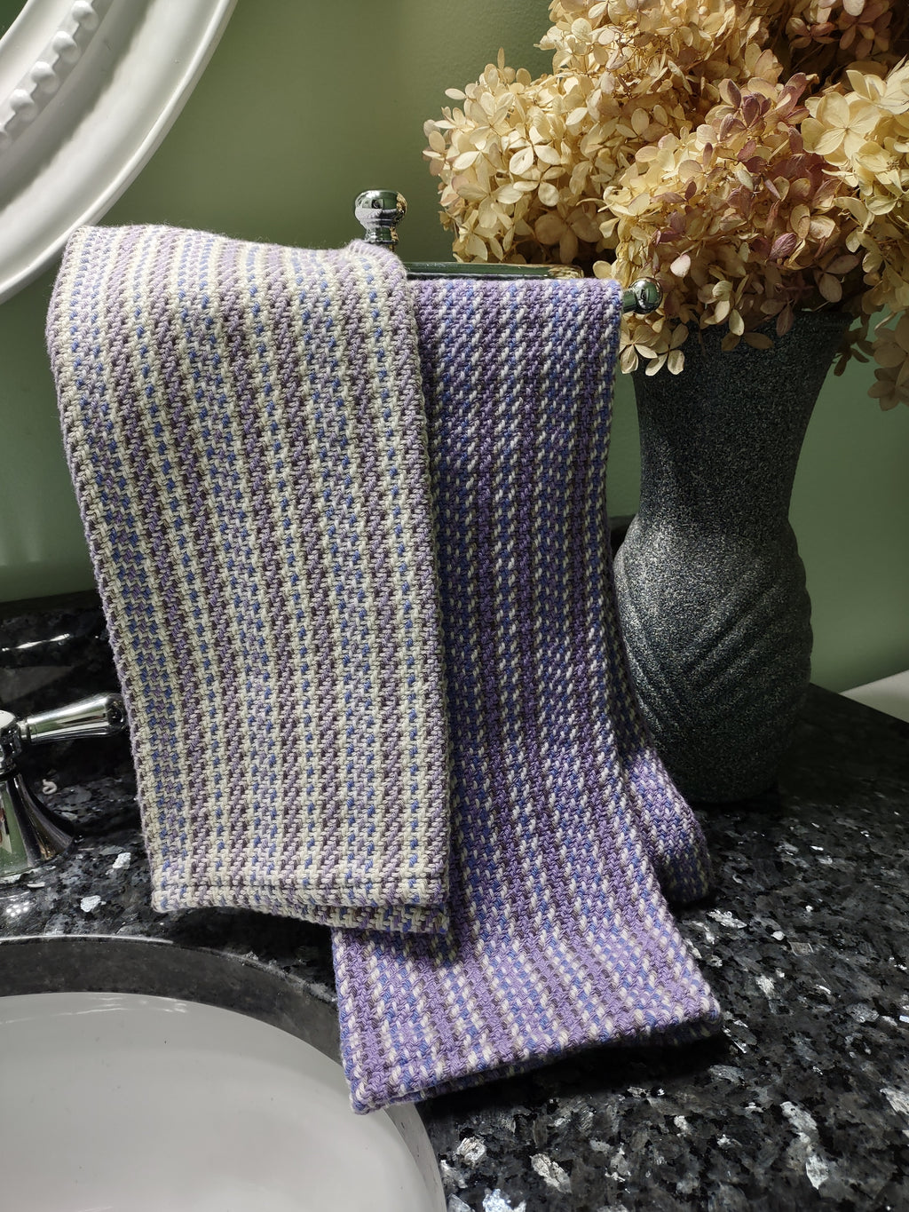 Lavender & Cream Handwoven Towel