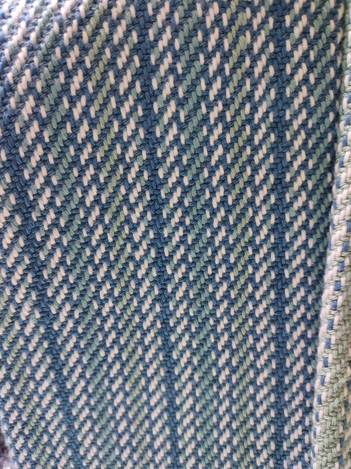 Blue, Teal & Cream Handwoven Towel