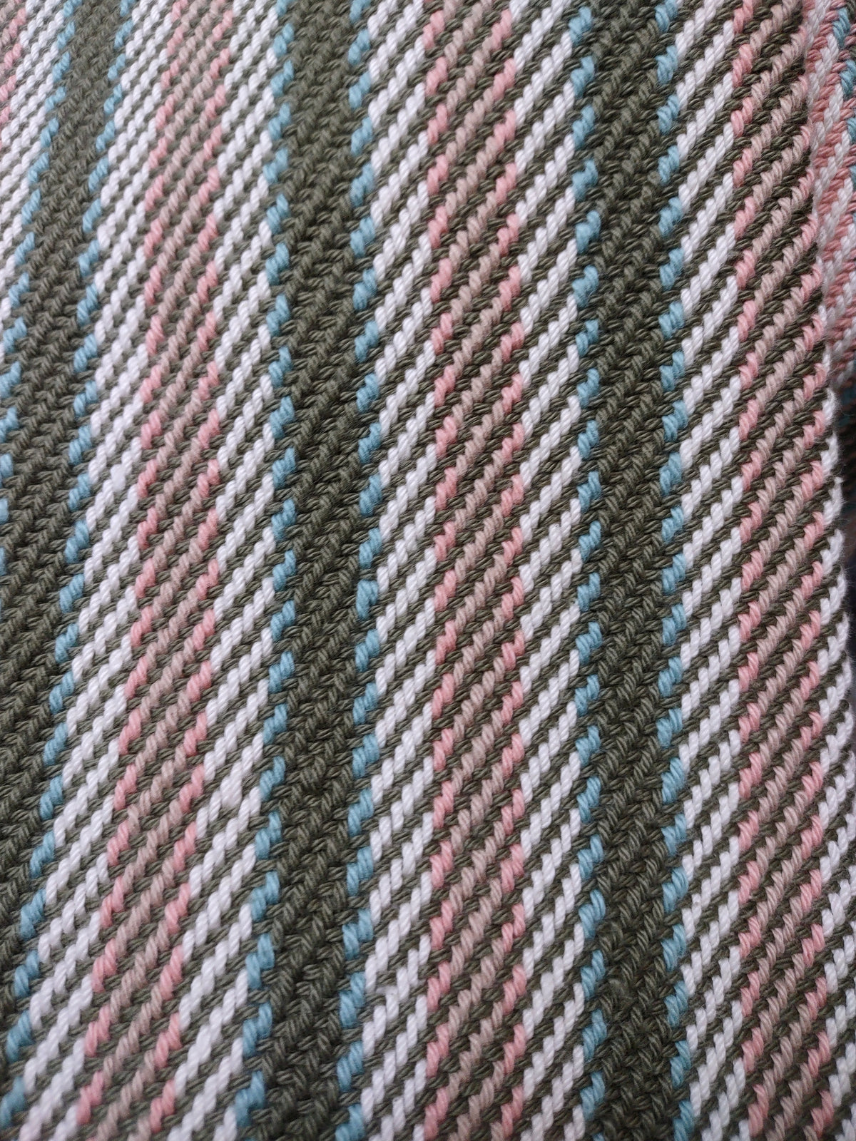 Salmon, Teal & Cream Classic Handwoven Towel